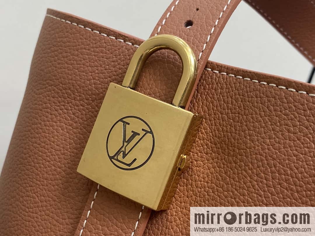[Boutique‑grade] M25342 brown, full leather shopping bag M25341 M25343 Low key cabas handbag