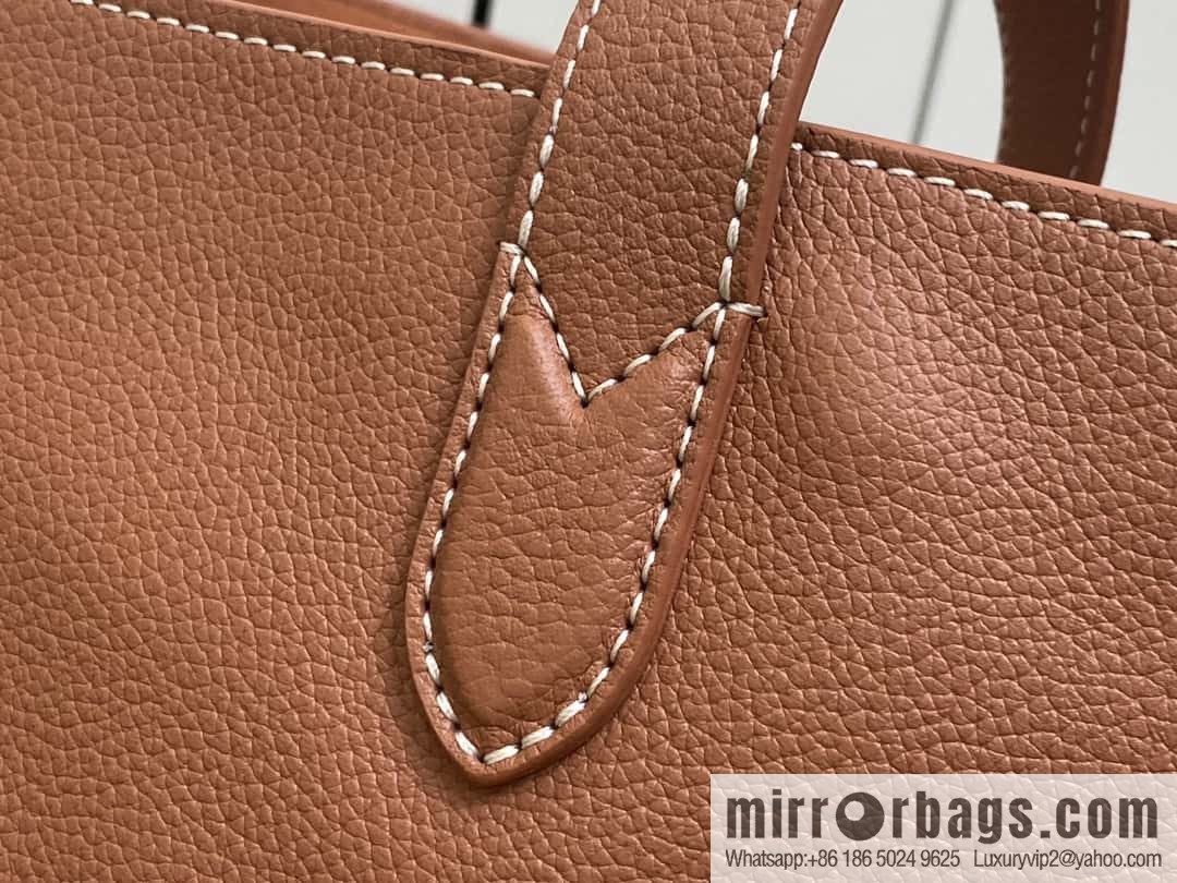 [Boutique‑grade] M25342 brown, full leather shopping bag M25341 M25343 Low key cabas handbag