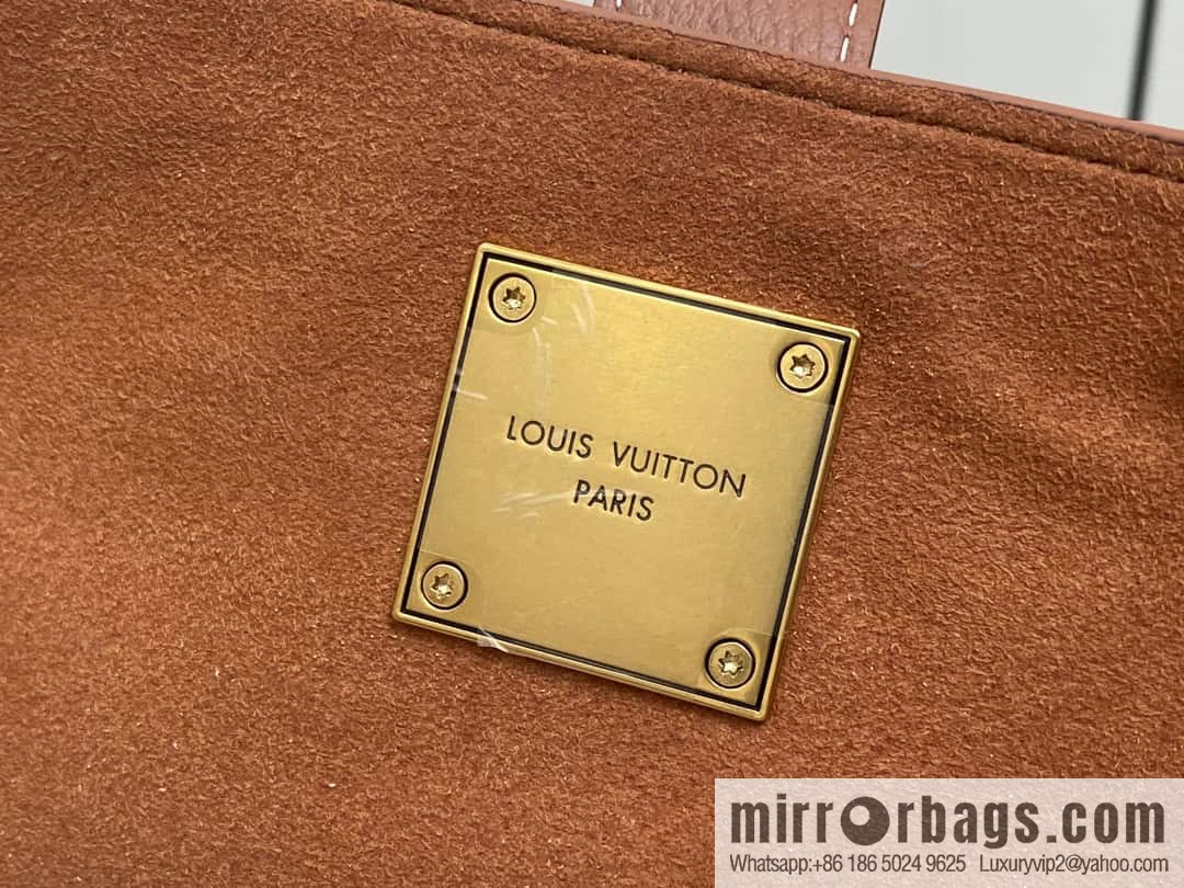 [Boutique‑grade] M25342 brown, full leather shopping bag M25341 M25343 Low key cabas handbag