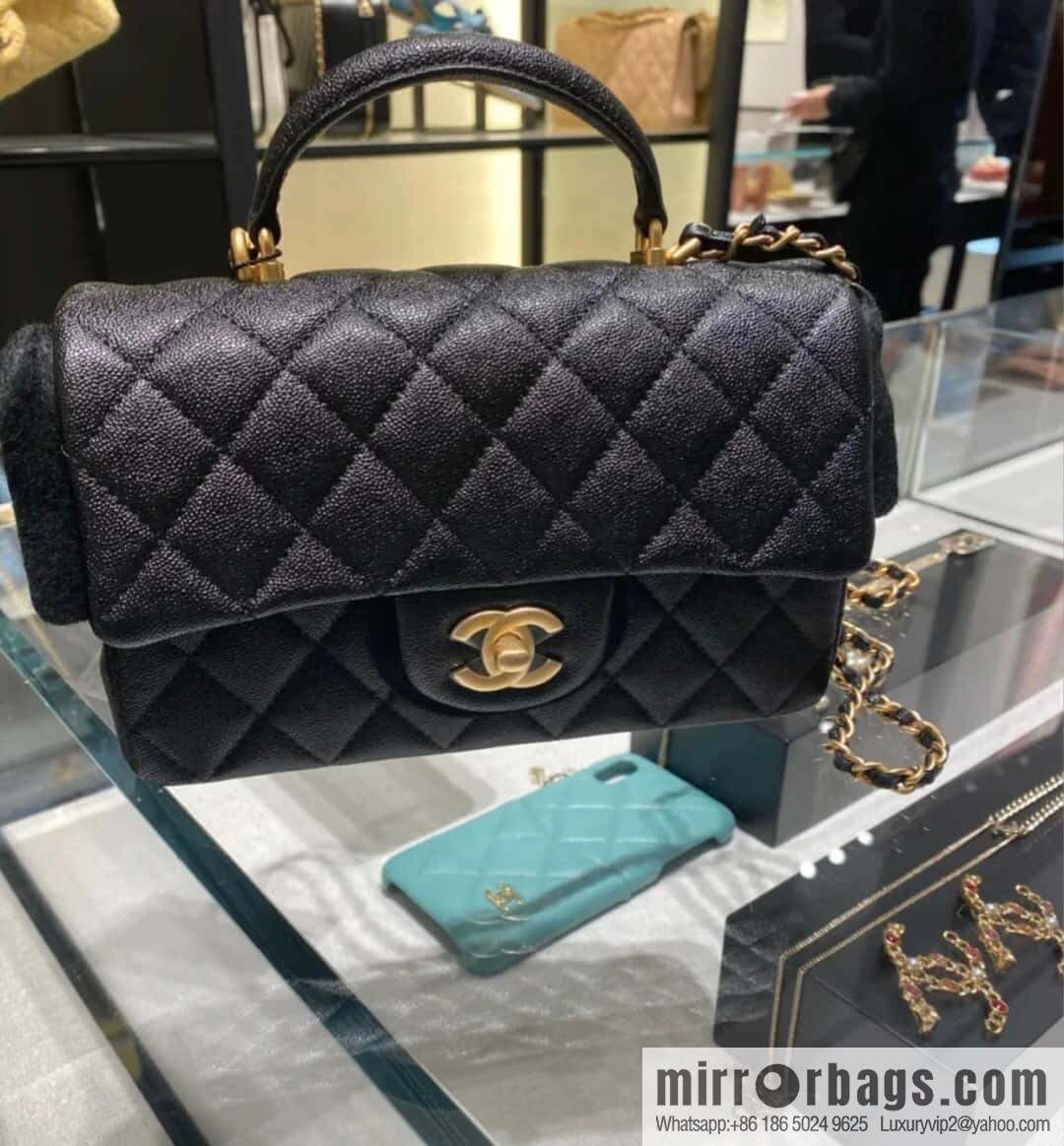 CHANEL 21S Handle CF Mini Black Gold 🖤 AS2431