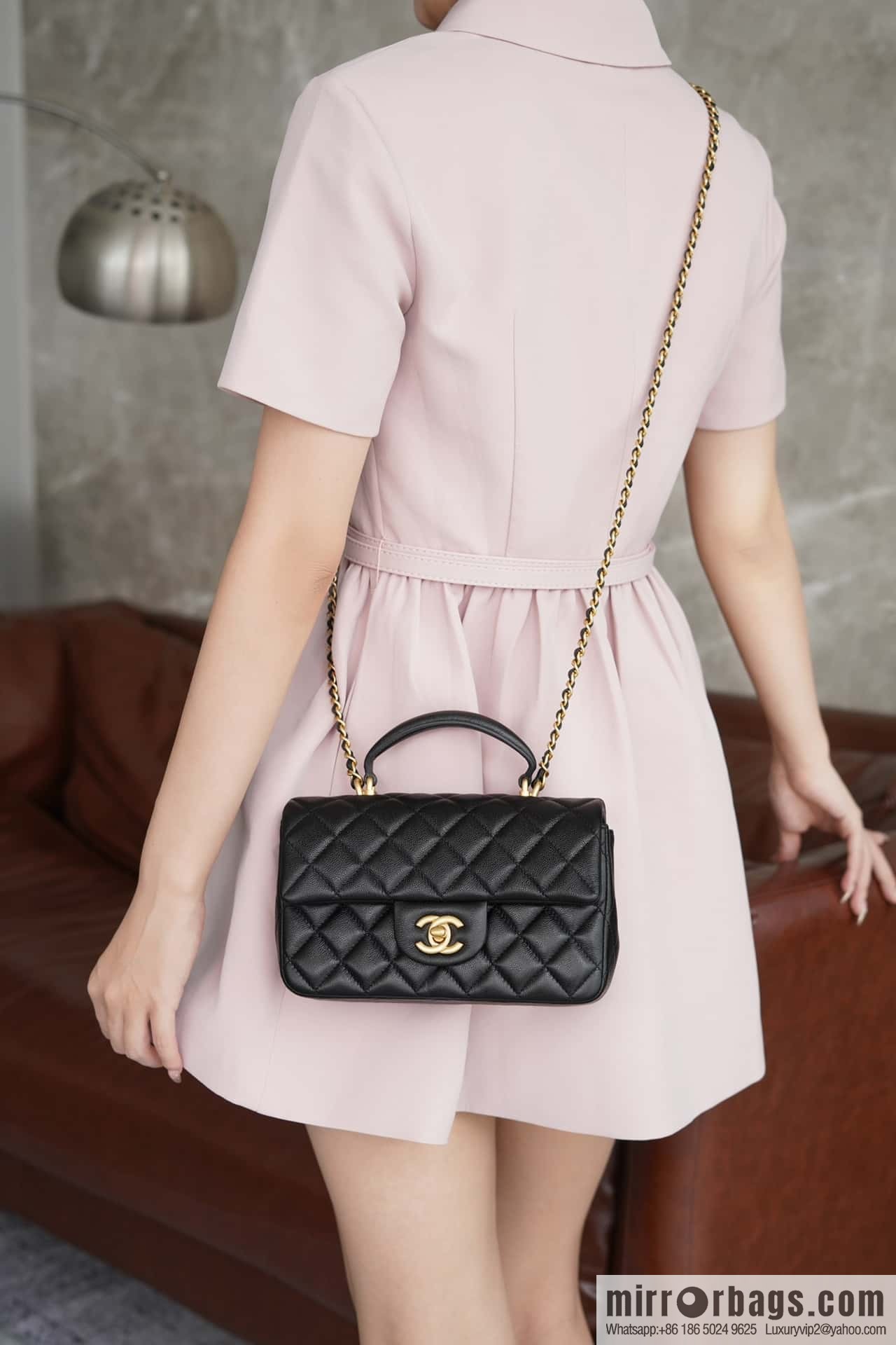 CHANEL 21S Handle CF Mini Black Gold 🖤 AS2431