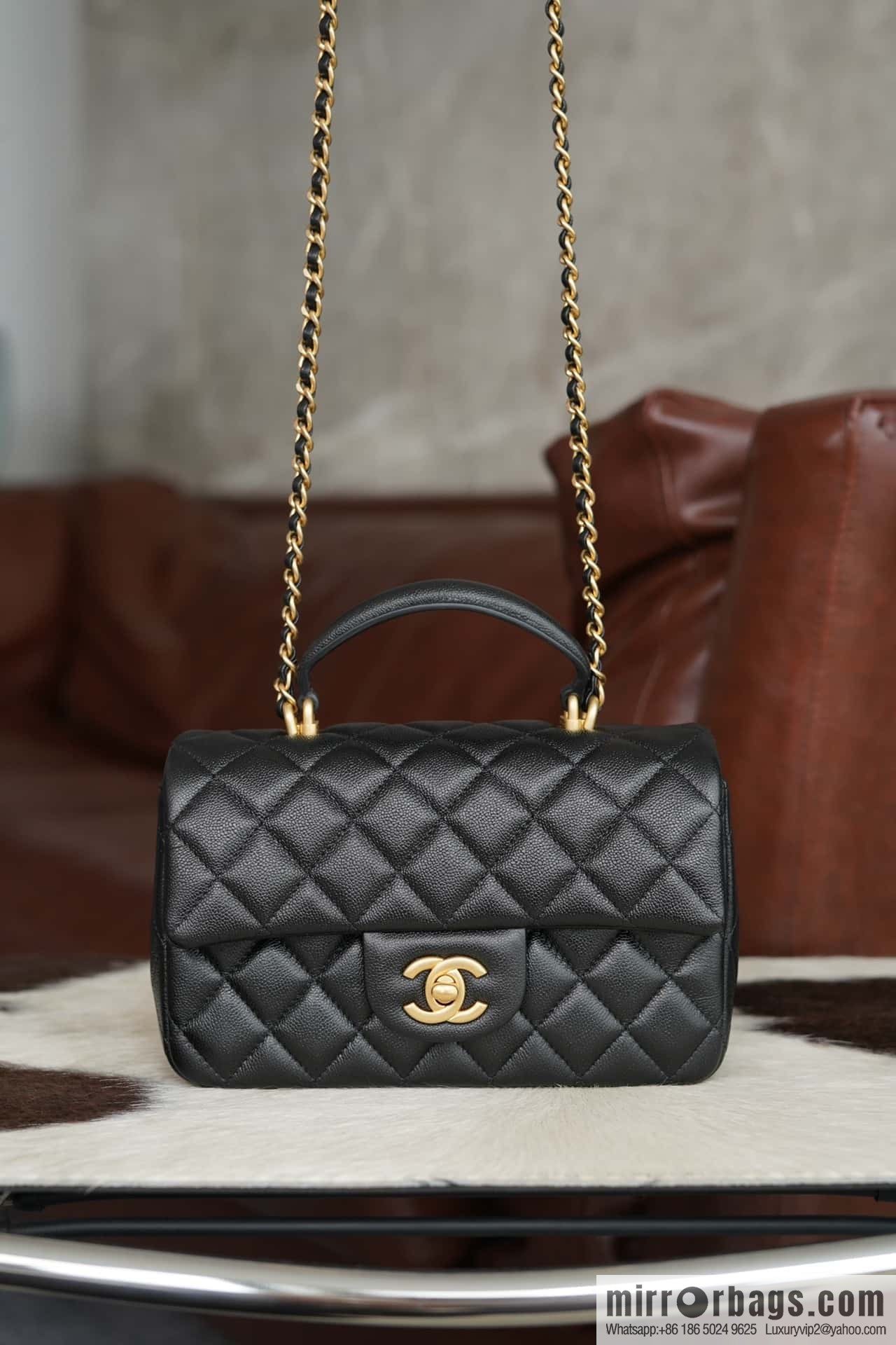 CHANEL 21S Handle CF Mini Black Gold 🖤 AS2431