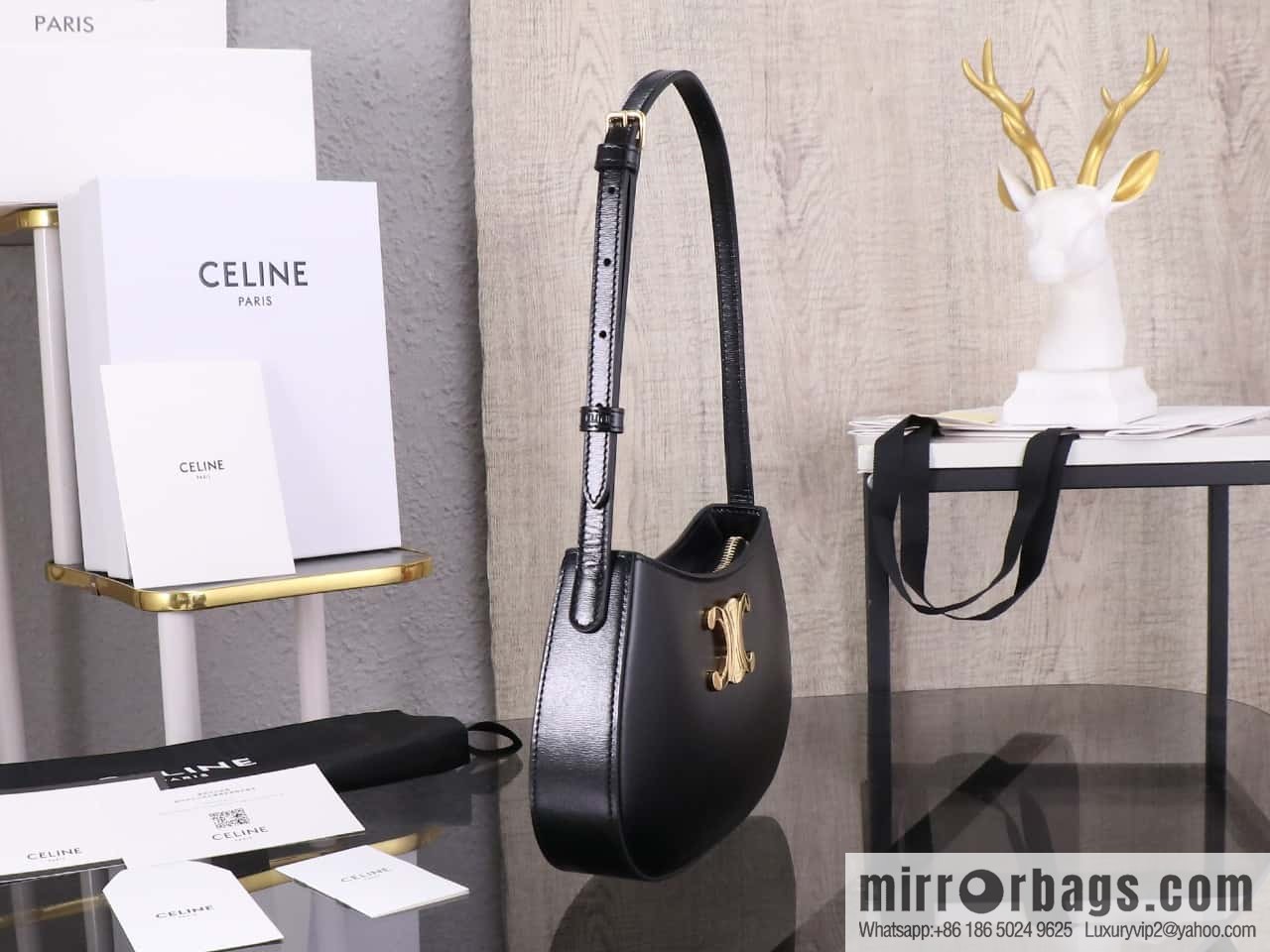 [Premium quality, all-steel hardware] CELIN_E 2024 | TILLY medium bright cow leather handbag 24s spring new product 115703BF4.38NO