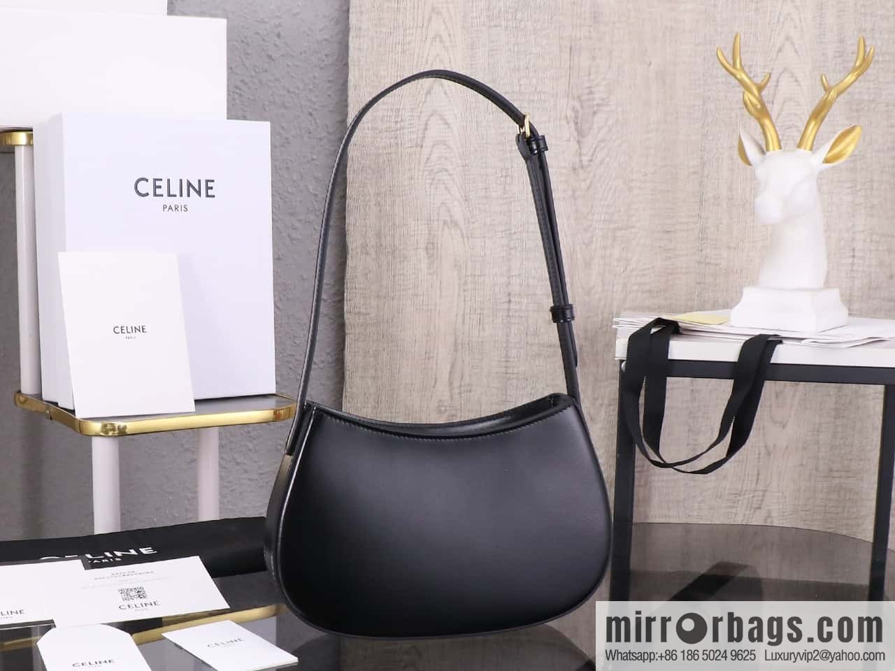 [Premium quality, all-steel hardware] CELIN_E 2024 | TILLY medium bright cow leather handbag 24s spring new product 115703BF4.38NO
