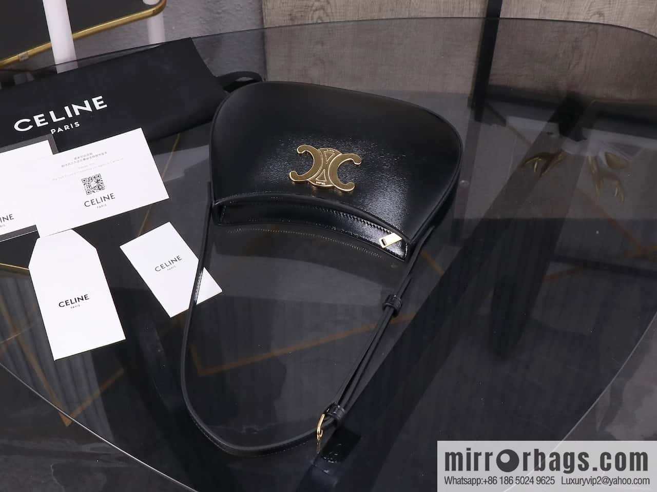 [Premium quality, all-steel hardware] CELIN_E 2024 | TILLY medium bright cow leather handbag 24s spring new product 115703BF4.38NO