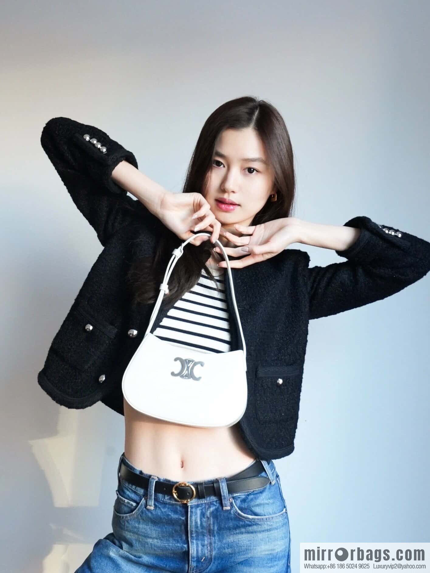 CELIN_E 2024 | TILLY medium shiny cow leather handbag The latest armpit bag number: 115703BF4.38NO