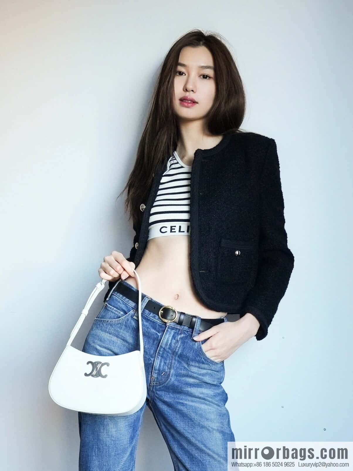 CELIN_E 2024 | TILLY medium shiny cow leather handbag The latest armpit bag number: 115703BF4.38NO
