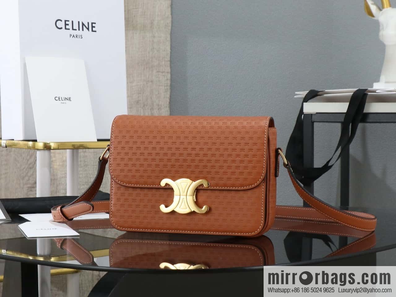[Premium all-steel hardware] TEEN TRIOMPHE calfskin handbag No.: 188423BF4.07PO