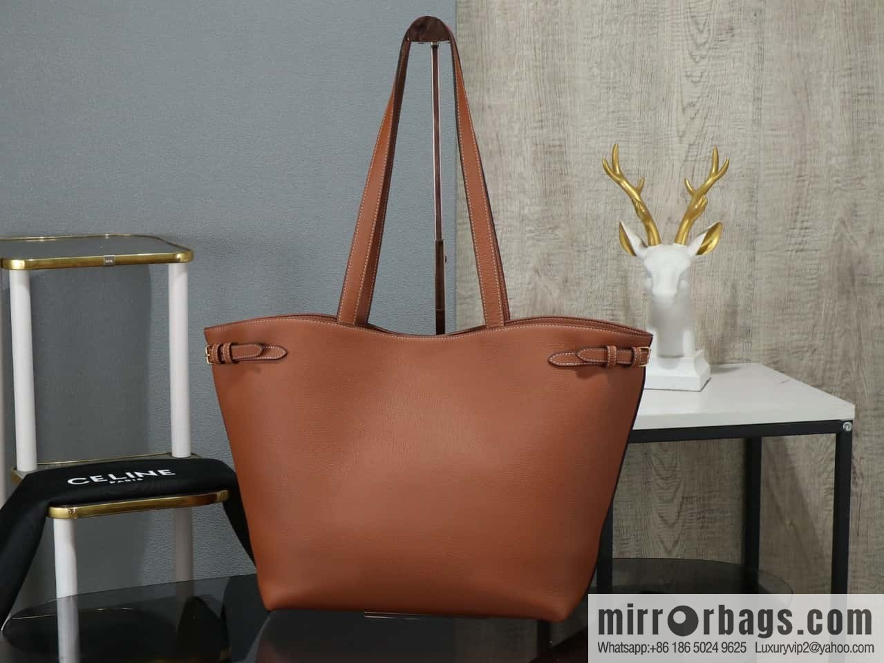[Premium all-steel hardware] CABAS ANAS grained cow leather handbag No.: 116853ENY.04LU