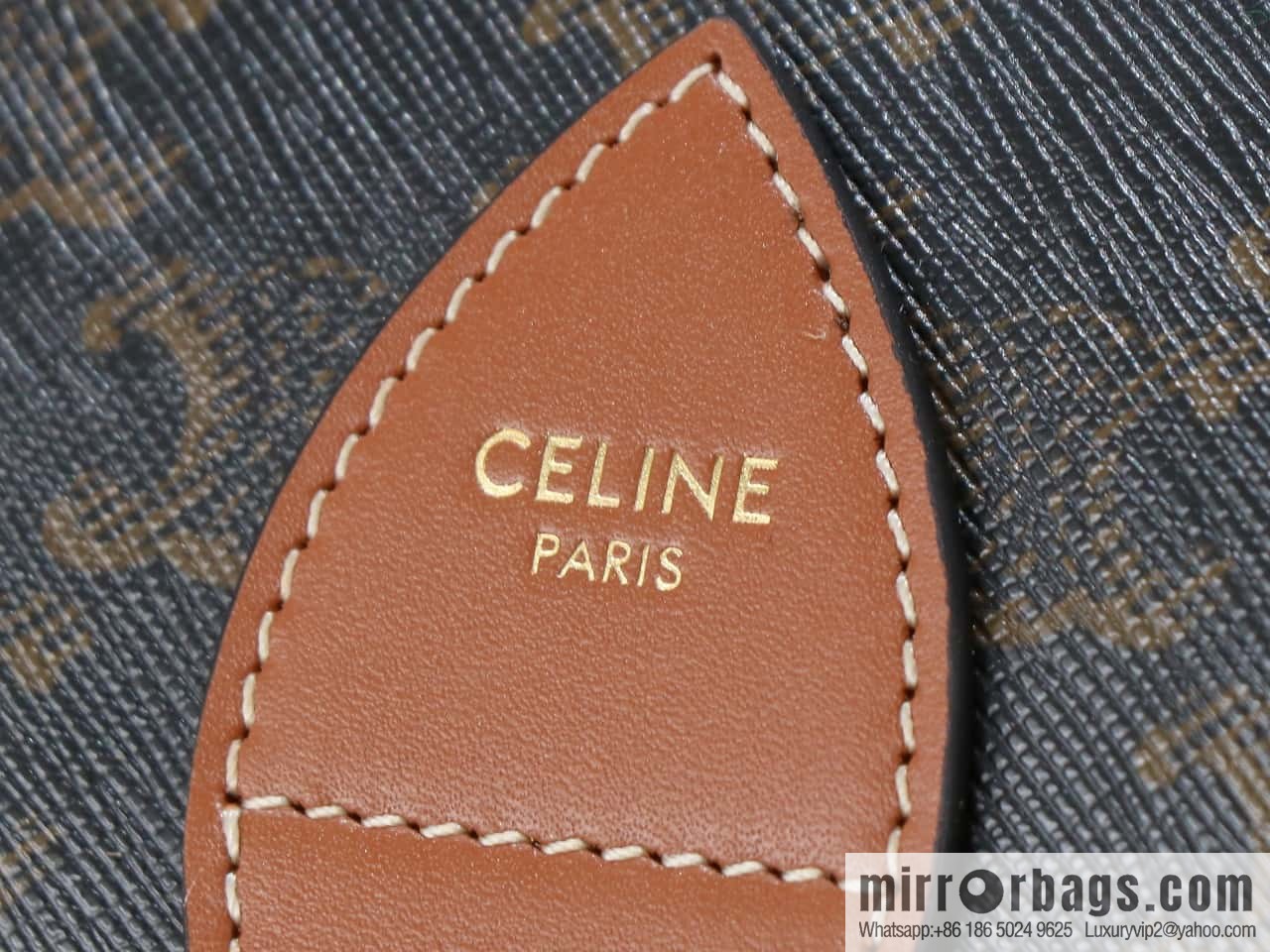 [Premium all-steel hardware] CELINE FOLCO logo printed cow leather medium backpack model: 117902
