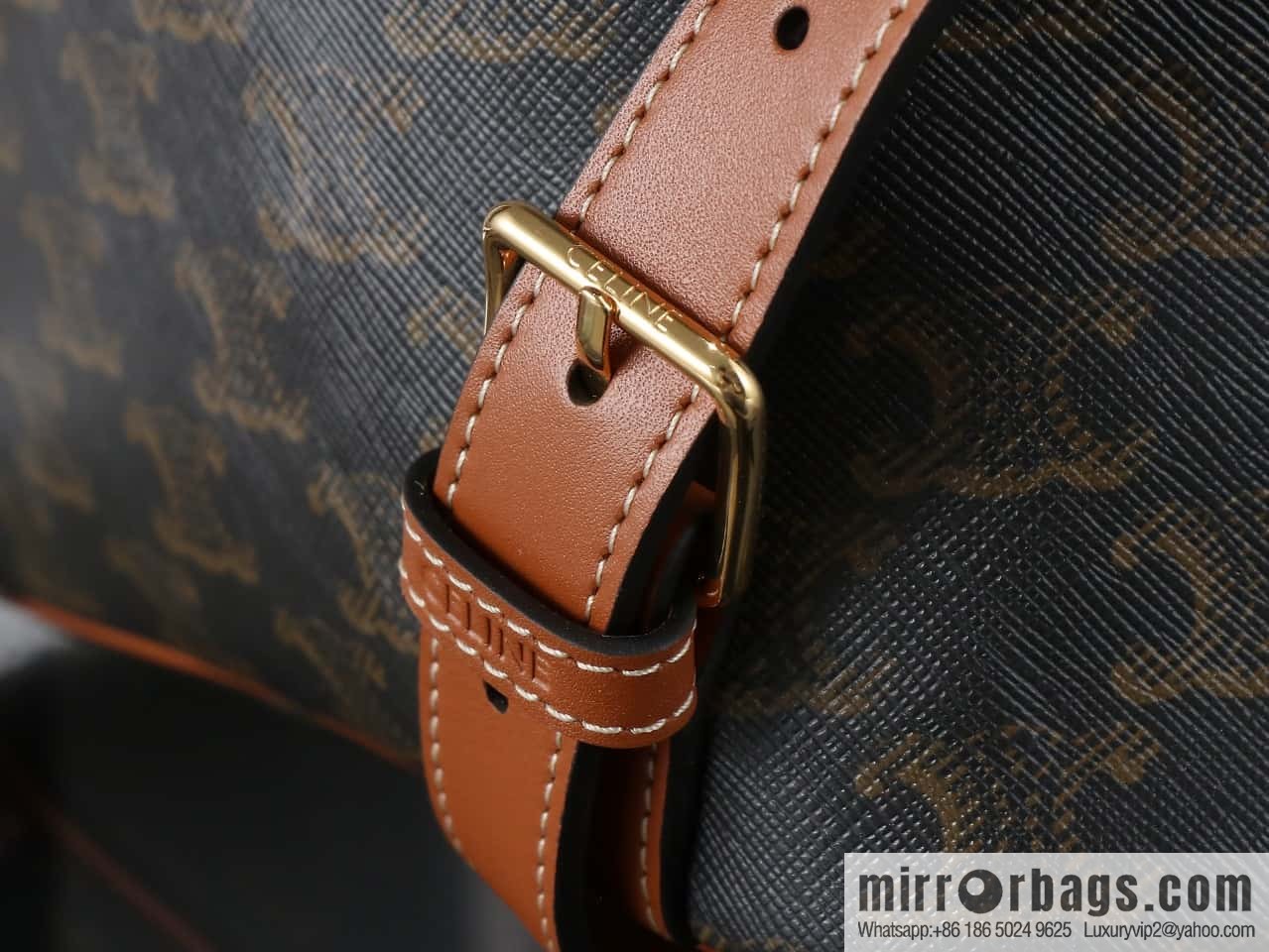 [Premium all-steel hardware] CELINE FOLCO logo printed cow leather medium backpack model: 117902