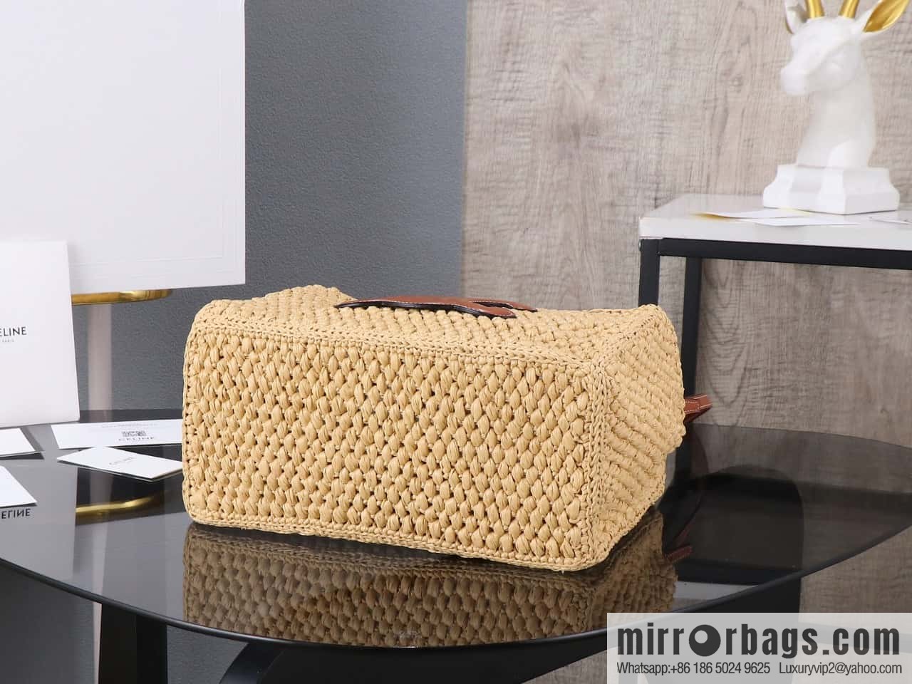 [Premium all-steel hardware] CELINE TCABAS THAIS small plant material and cow leather handbag No.: 116032