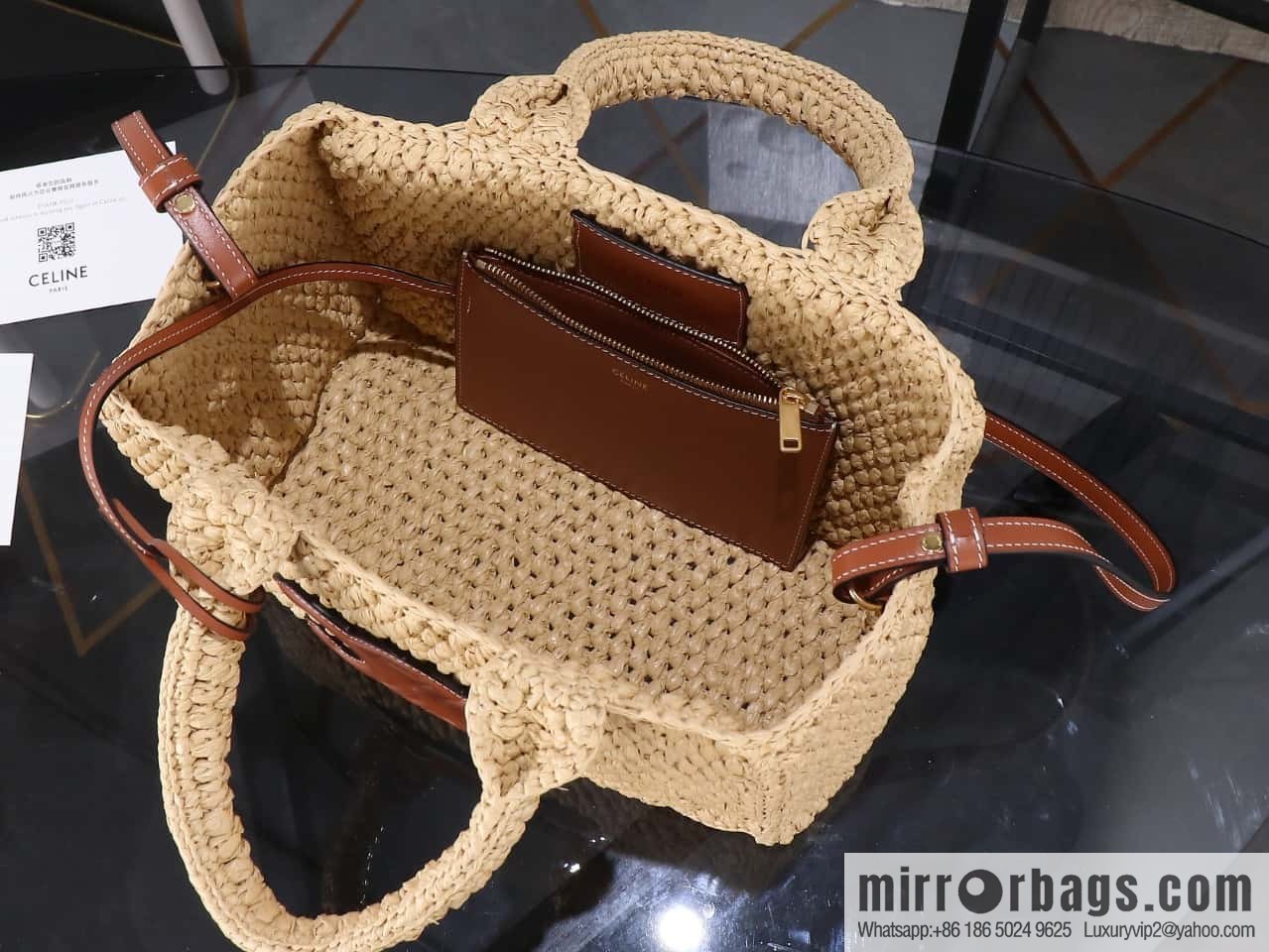 [Premium all-steel hardware] CELINE TCABAS THAIS small plant material and cow leather handbag No.: 116032
