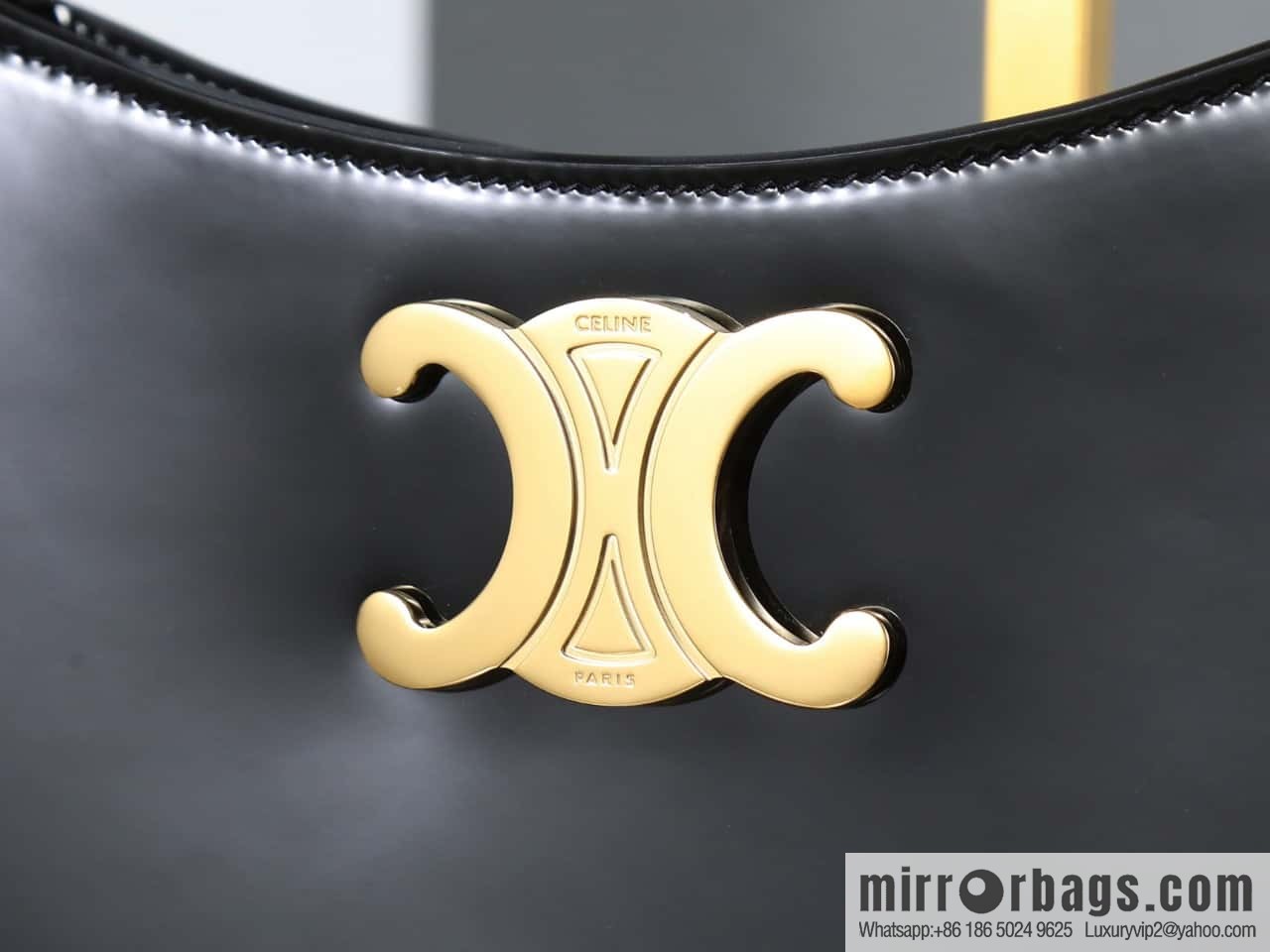 [Premium all-steel hardware] CELIN_E 2024 🆕 | TILLY medium bright cow leather handbag number: 115703BF4.38NO