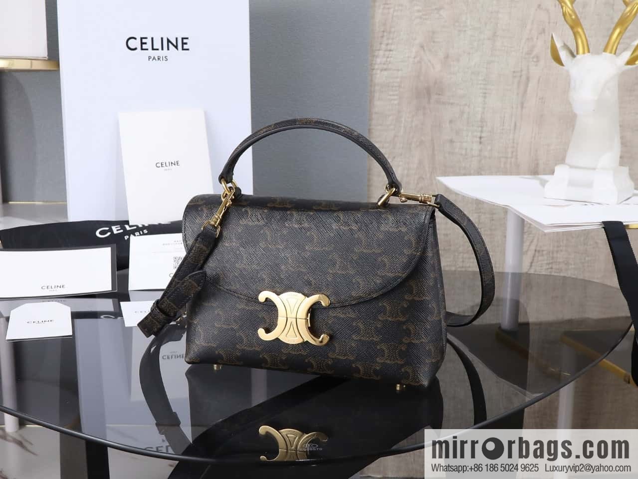 [Premium all-steel hardware] New product launched CE Arc de Triomphe Kelly handbag, item number 118113