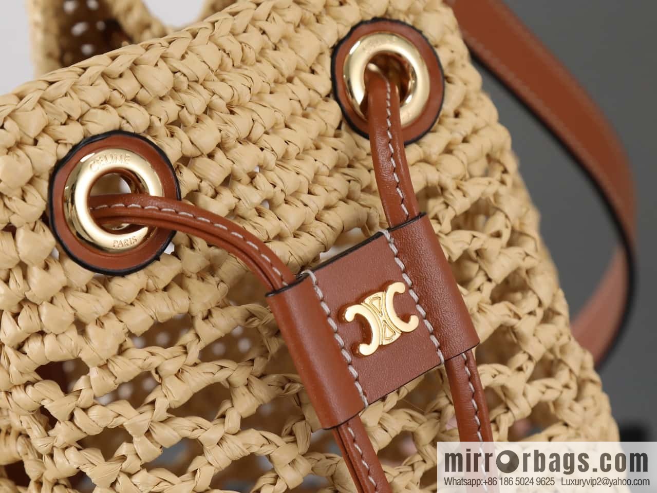 [Premium quality, all-steel hardware] CLARA plant material and cow leather classic basket bag number: 117862