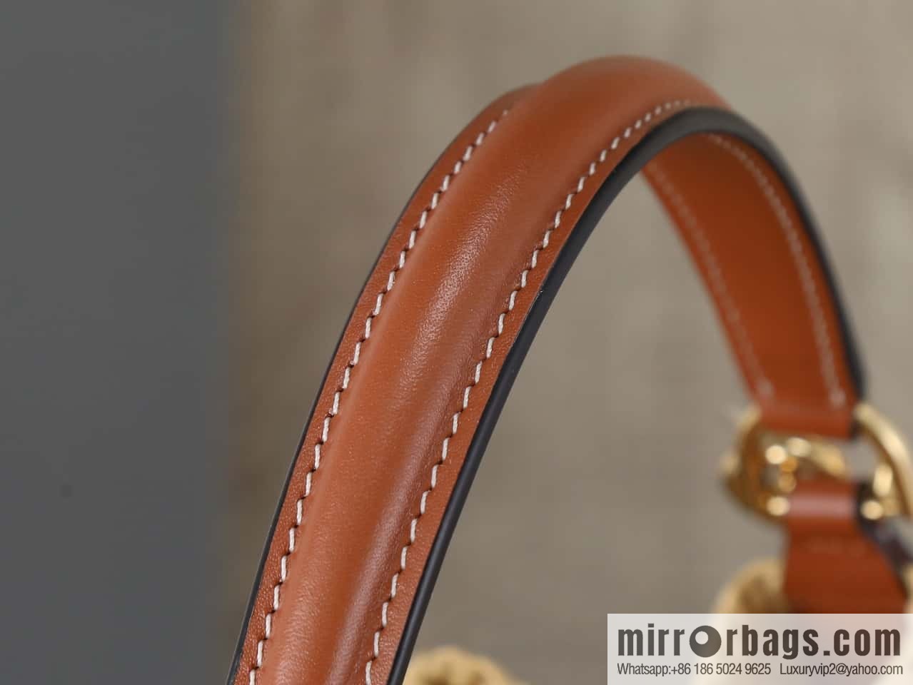 [Premium quality, all-steel hardware] CLARA plant material and cow leather classic basket bag number: 117862