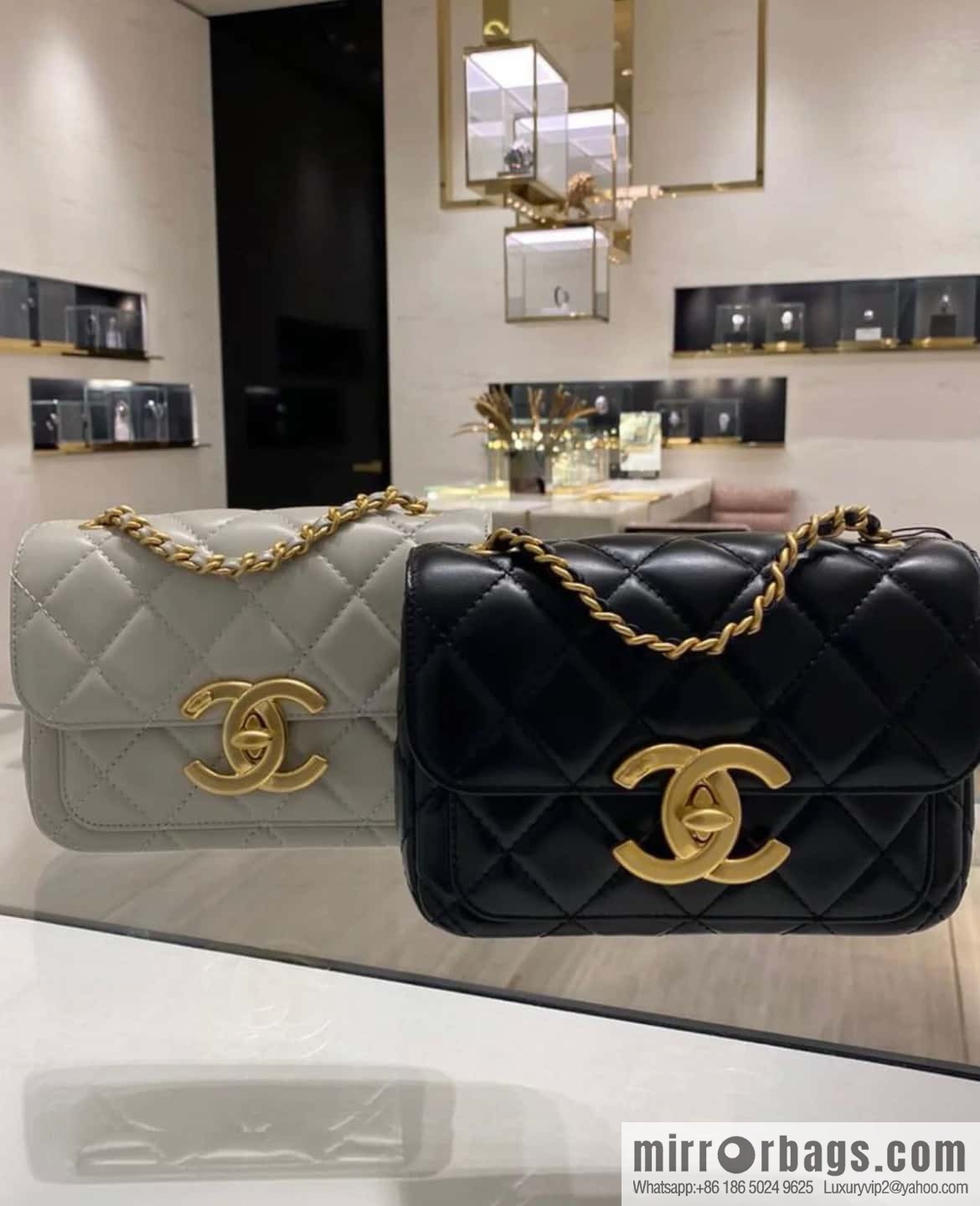 CHANEL Double π ππππ cover bag, black gold, genuine leather AS5026 B17620 94305
