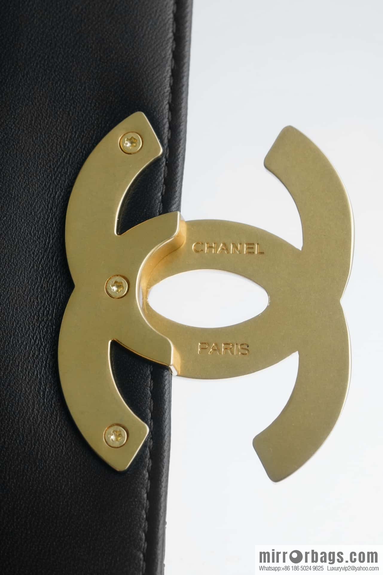 CHANEL Double π ππππ cover bag, black gold, genuine leather AS5026 B17620 94305