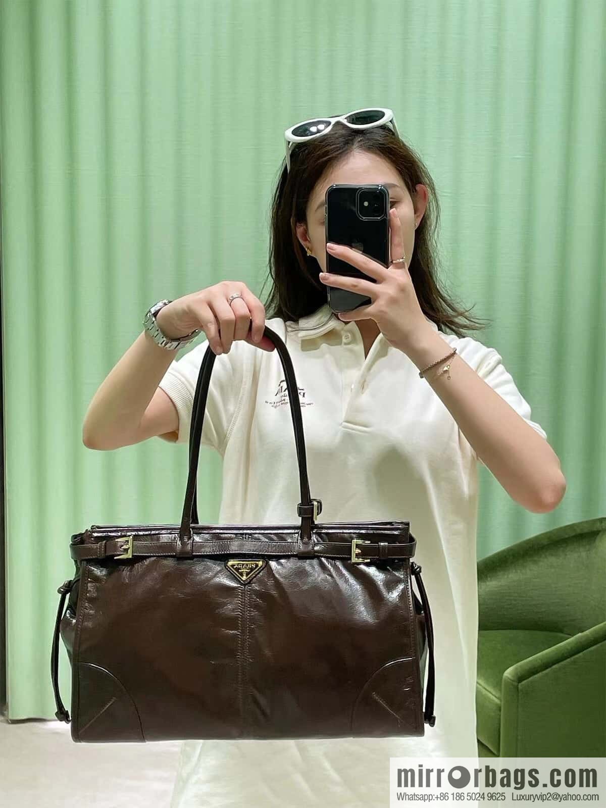 PRADA 🎉 LusSo lf oil wax leather 🎉 1BA433 large 🎉🎉 burgundy