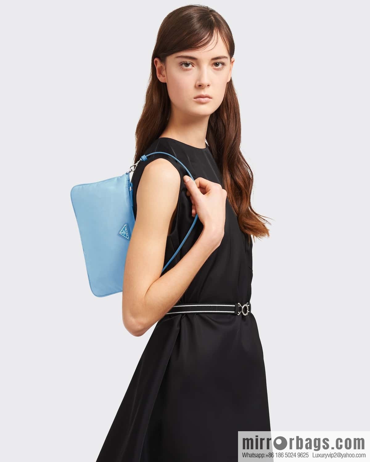 PRADA 🎉 new armpit bag 🎉 1NI545 🎉🎉 haze blue