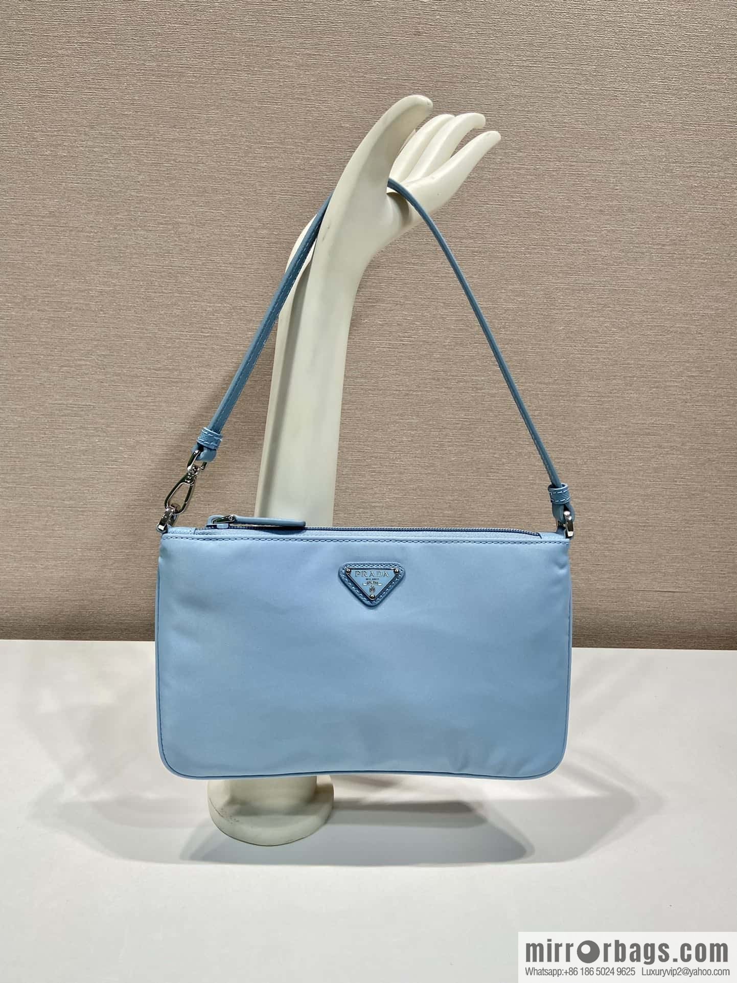 PRADA 🎉 new armpit bag 🎉 1NI545 🎉🎉 haze blue