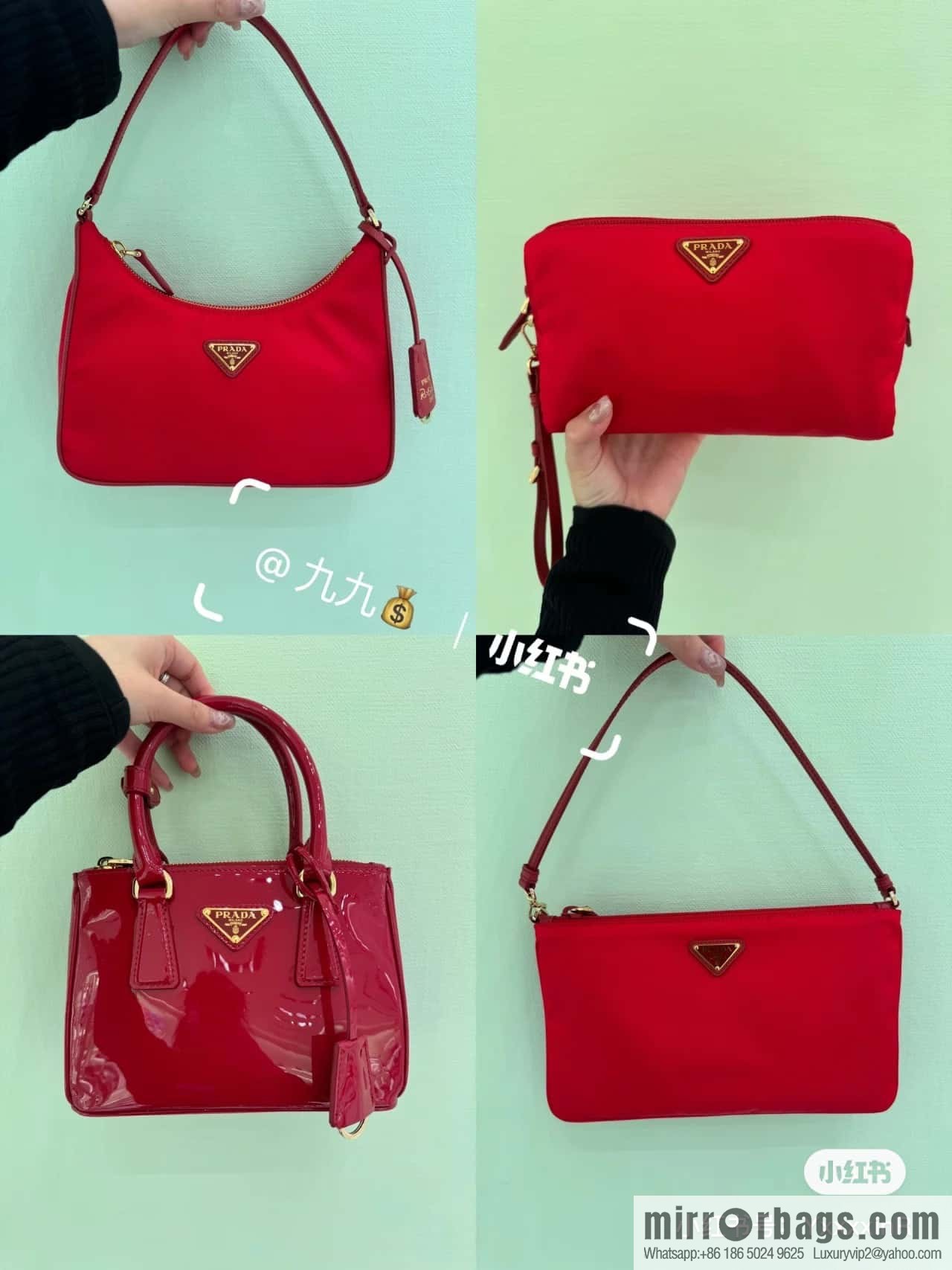 PRADA new armpit bag ๐๐ 1NI545/K gold new ๐๐ red