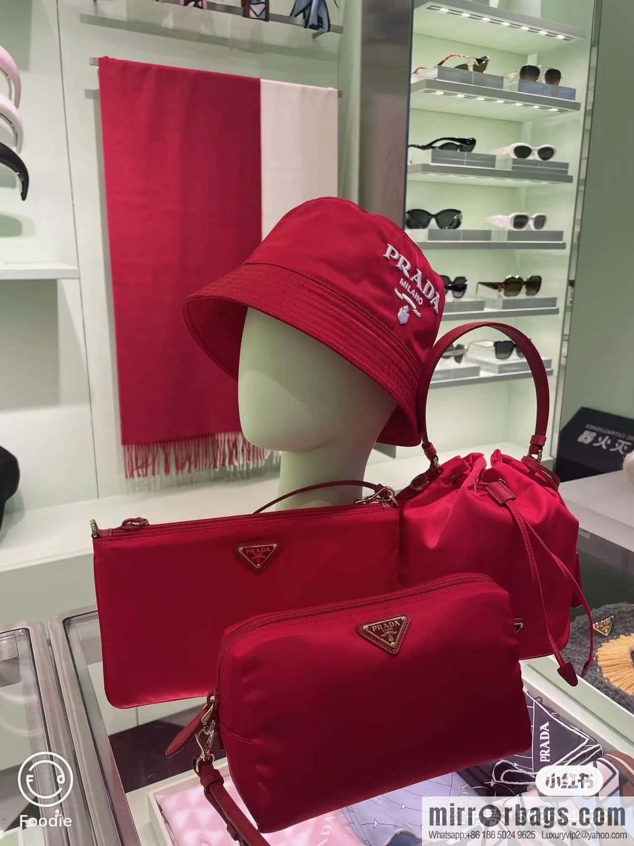PRADA new armpit bag ๐๐ 1NI545/K gold new ๐๐ red