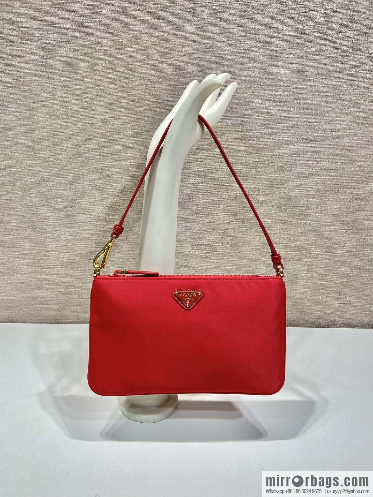 PRADA new armpit bag ๐๐ 1NI545/K gold new ๐๐ red