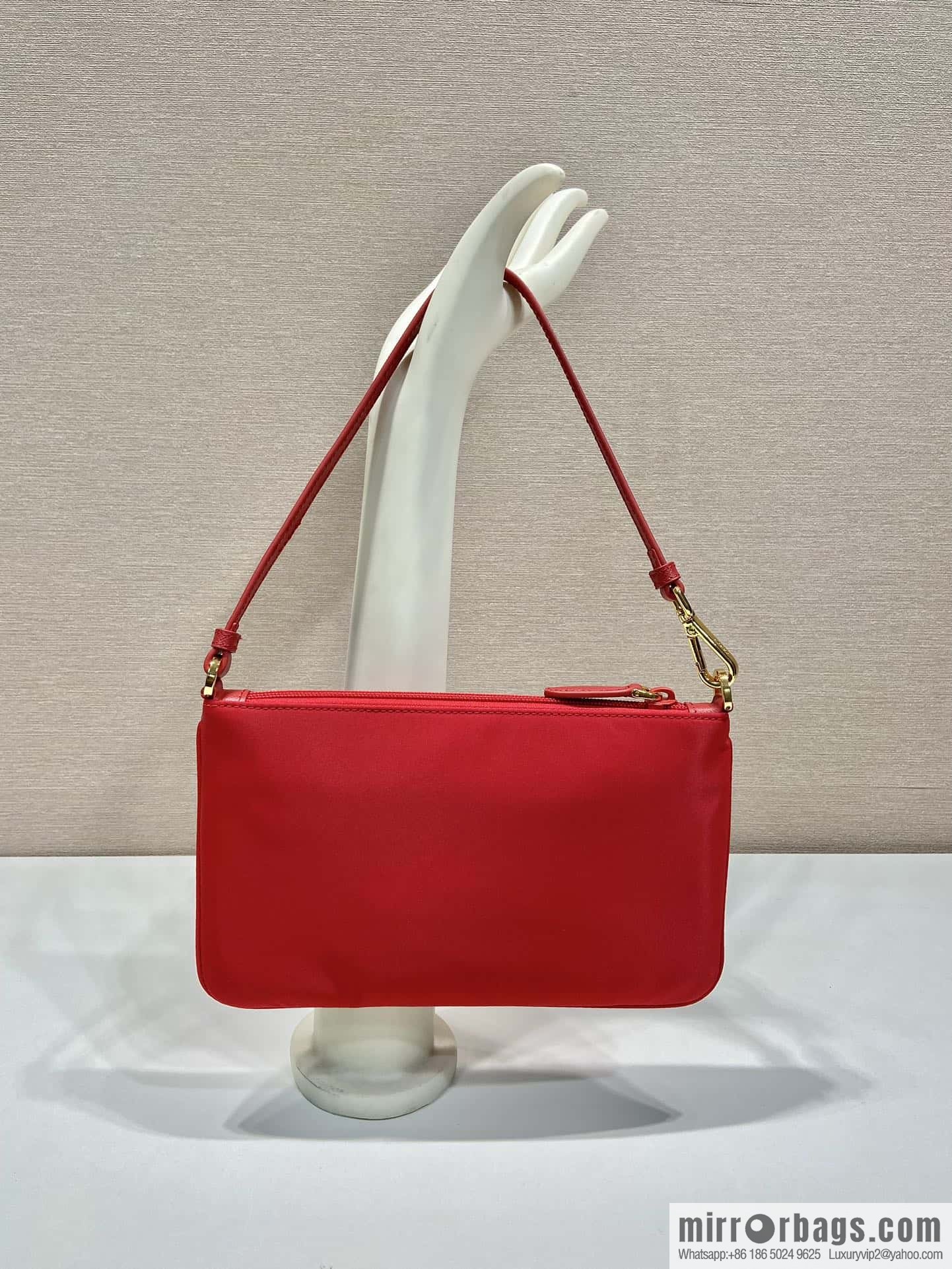 PRADA new armpit bag ๐๐ 1NI545/K gold new ๐๐ red