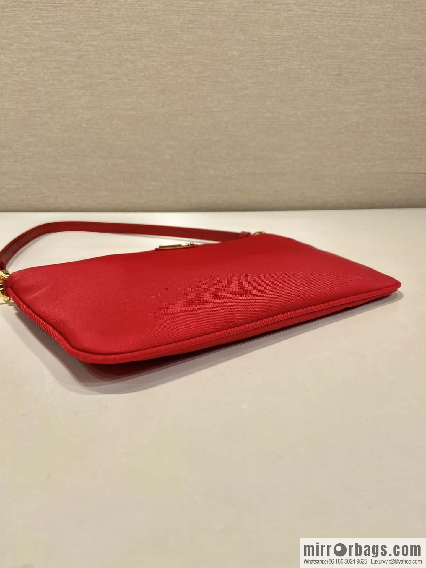 PRADA new armpit bag ๐๐ 1NI545/K gold new ๐๐ red