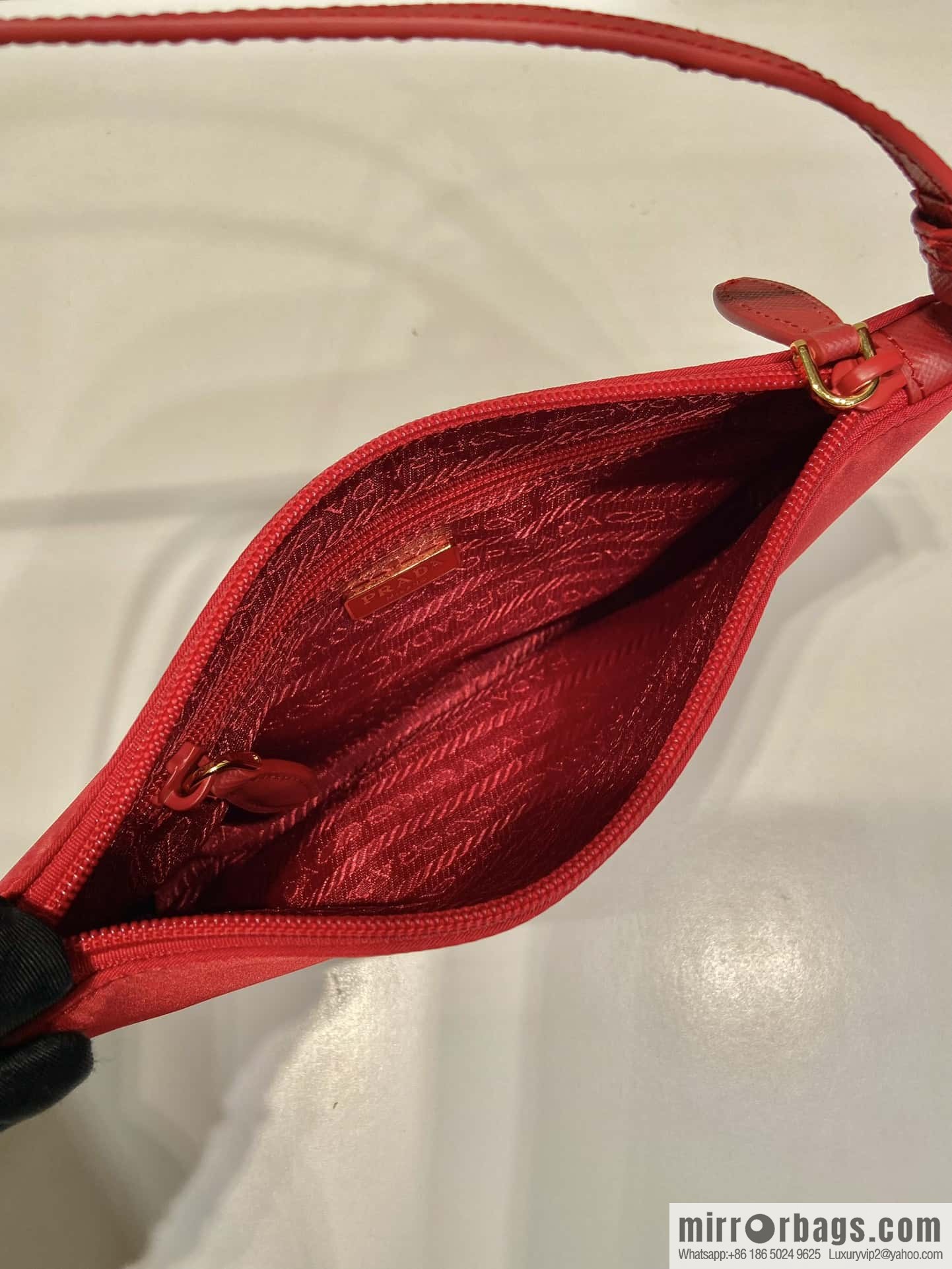 PRADA new armpit bag ๐๐ 1NI545/K gold new ๐๐ red