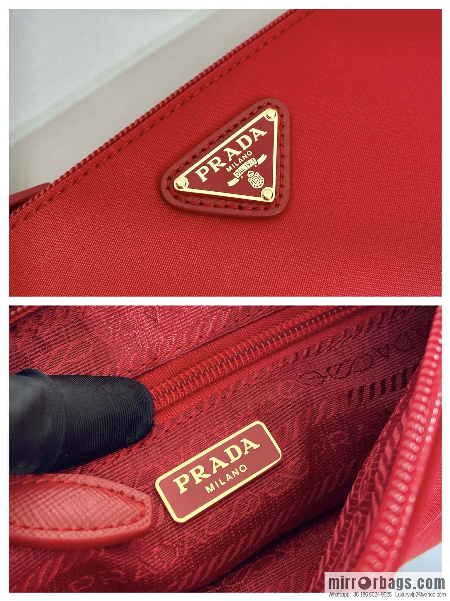 PRADA new armpit bag ๐๐ 1NI545/K gold new ๐๐ red