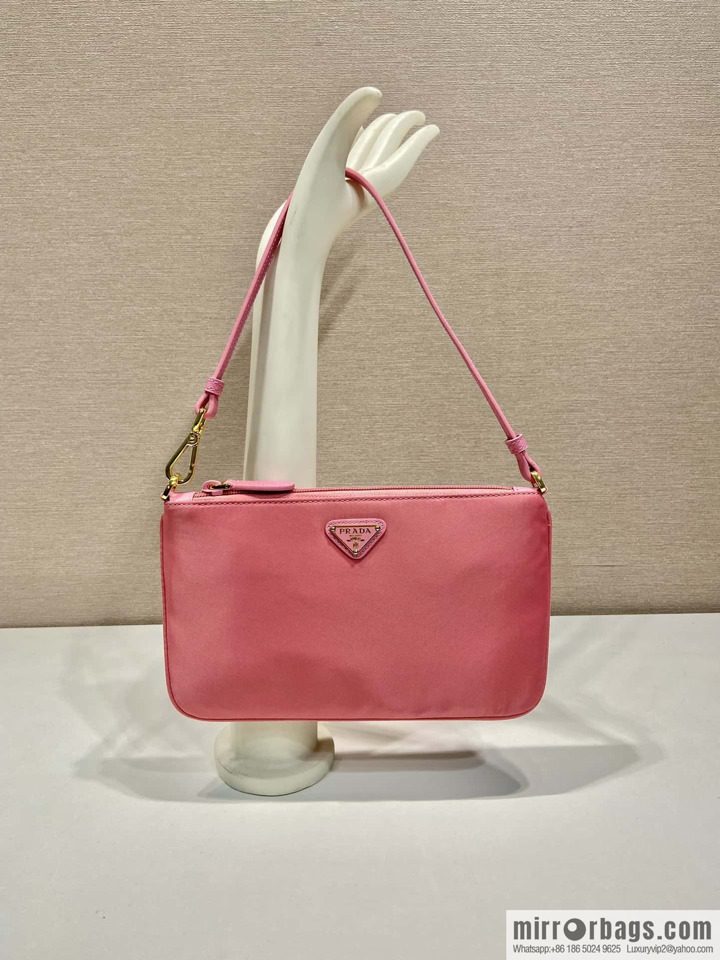 PRADA new armpit bag ๐๐ 1NI545/K gold new ๐๐ pink