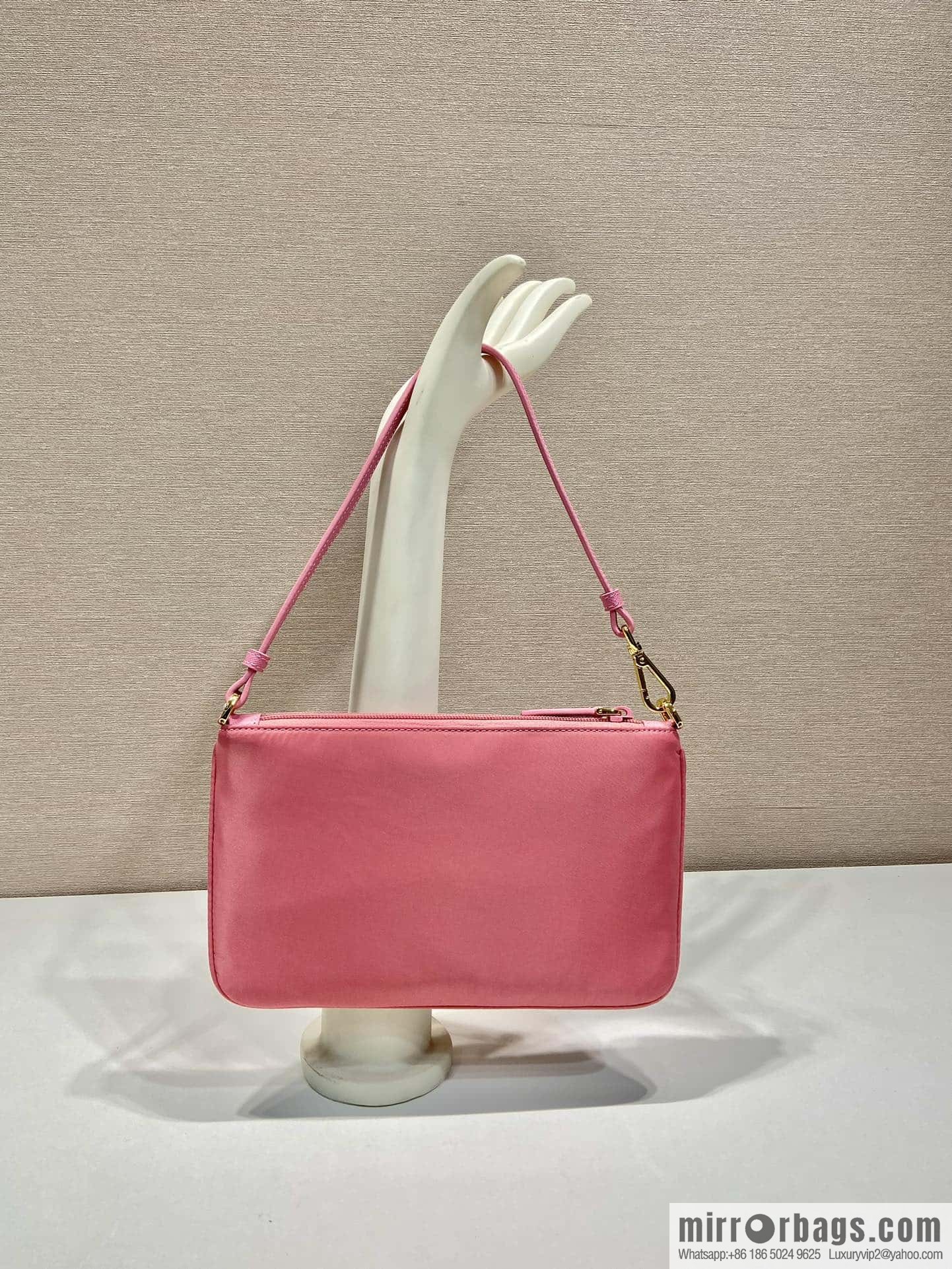 PRADA new armpit bag ๐๐ 1NI545/K gold new ๐๐ pink