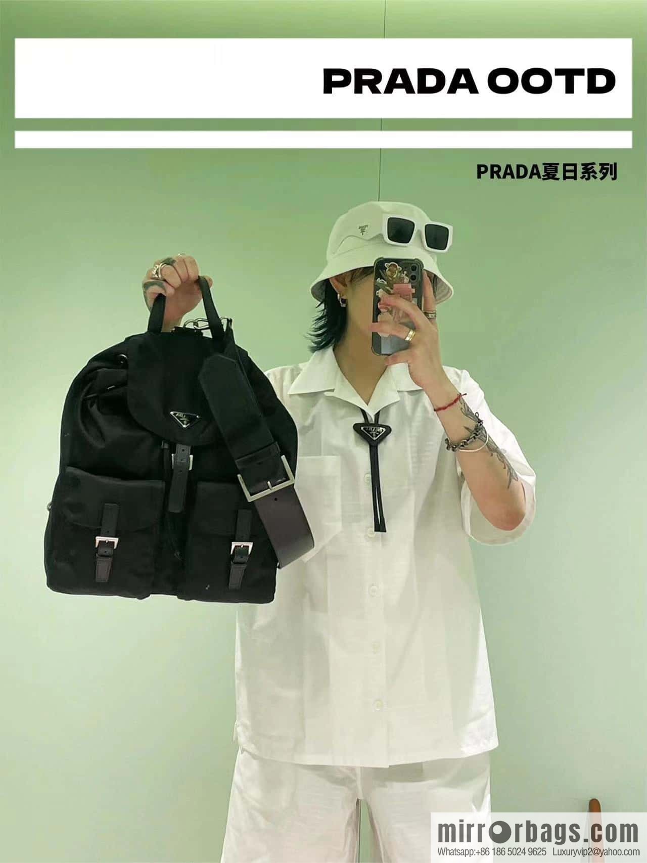 PRADA ๐ new backpack ๐ 2VZ110 bright shoulder back๐๐