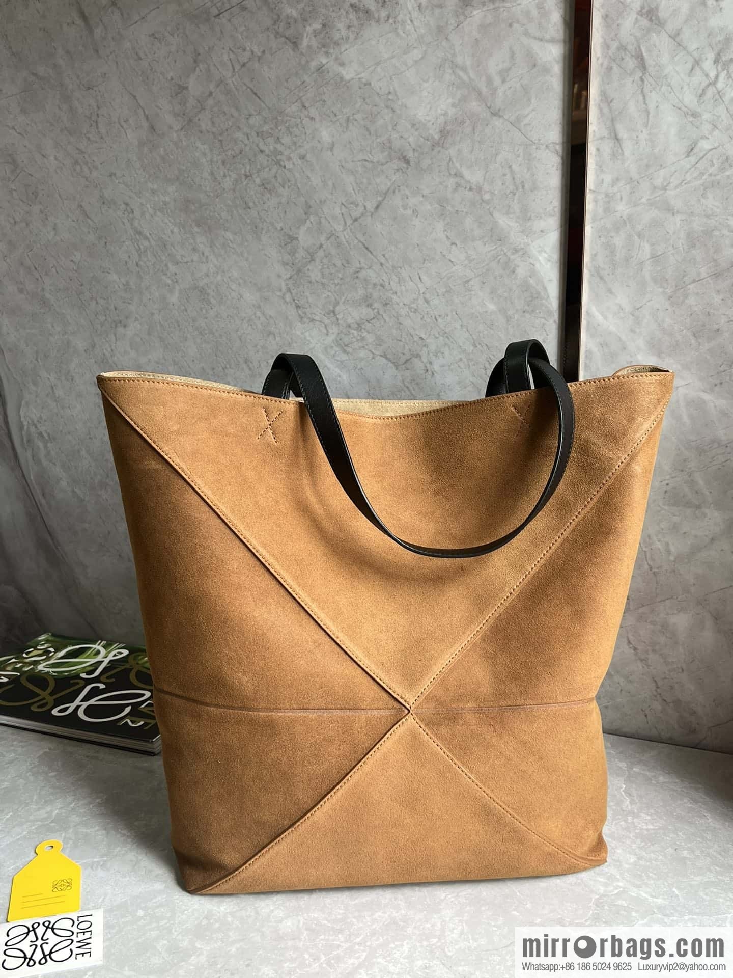 LOEWE new 🆕 large pressed suede leather Puzzle Fold handbag 0692