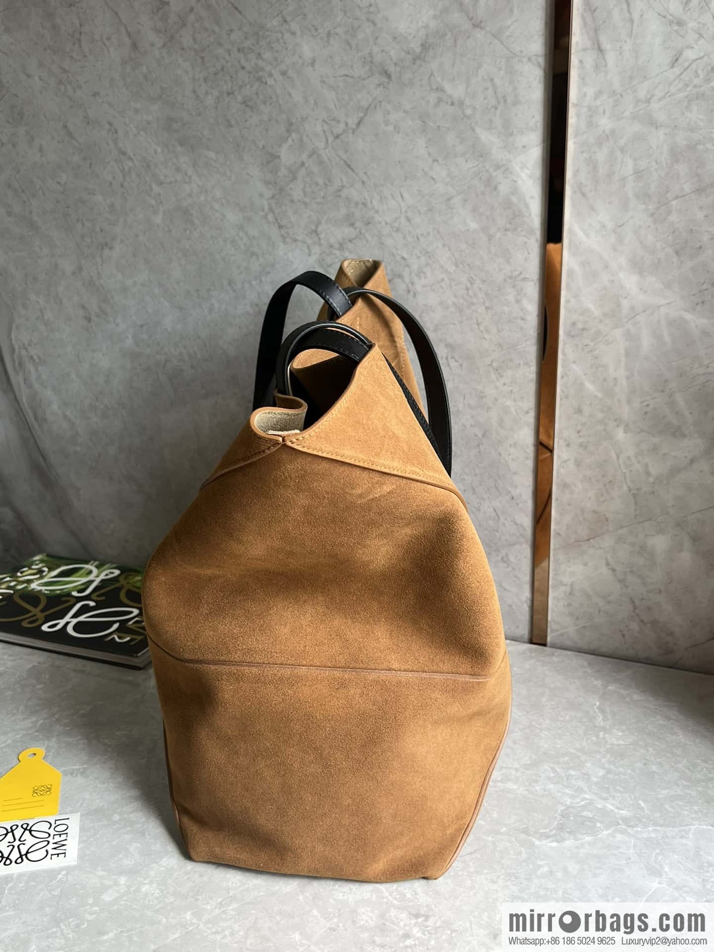 LOEWE new 🆕 large pressed suede leather Puzzle Fold handbag 0692