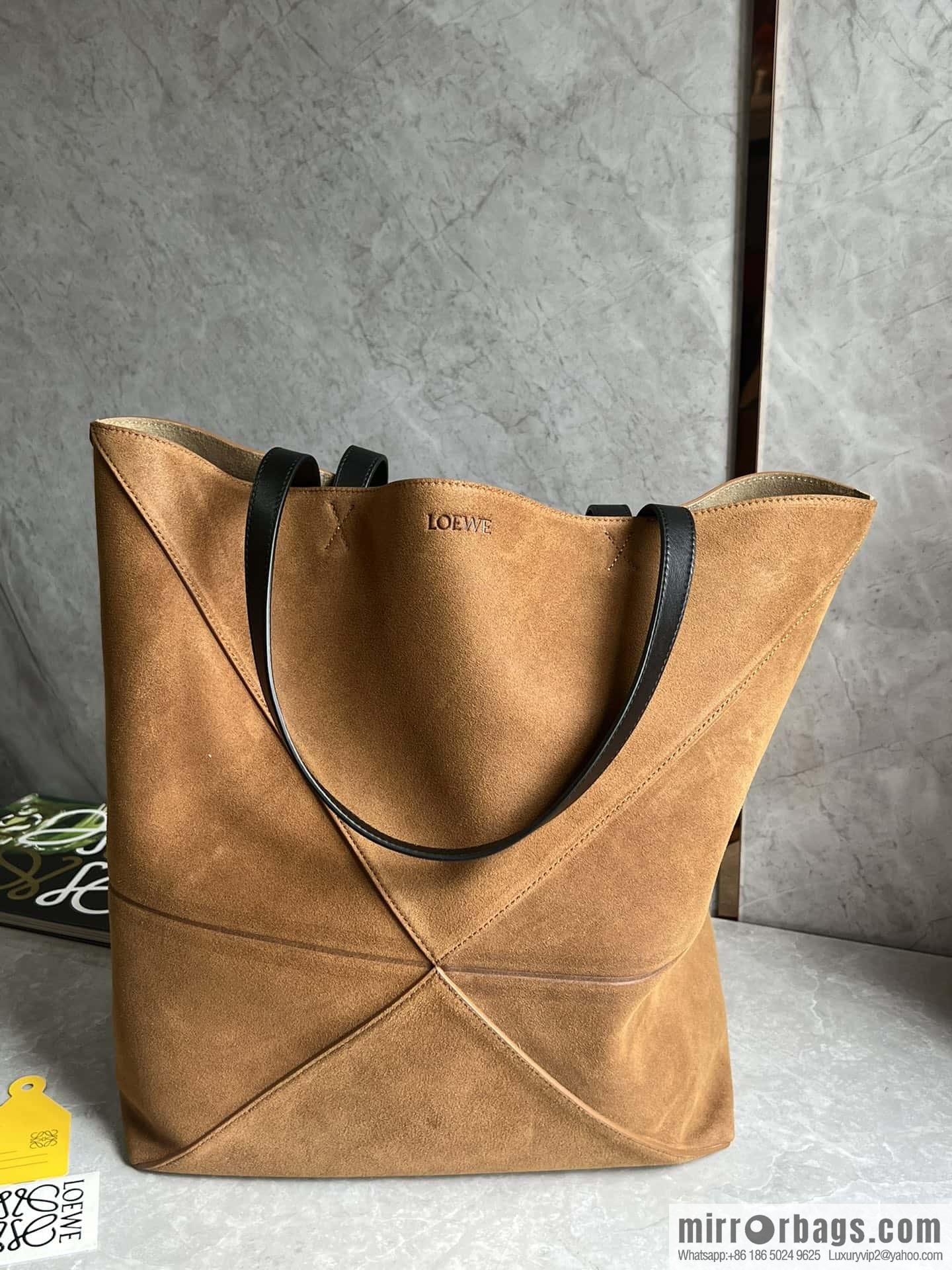 LOEWE new 🆕 large pressed suede leather Puzzle Fold handbag 0692