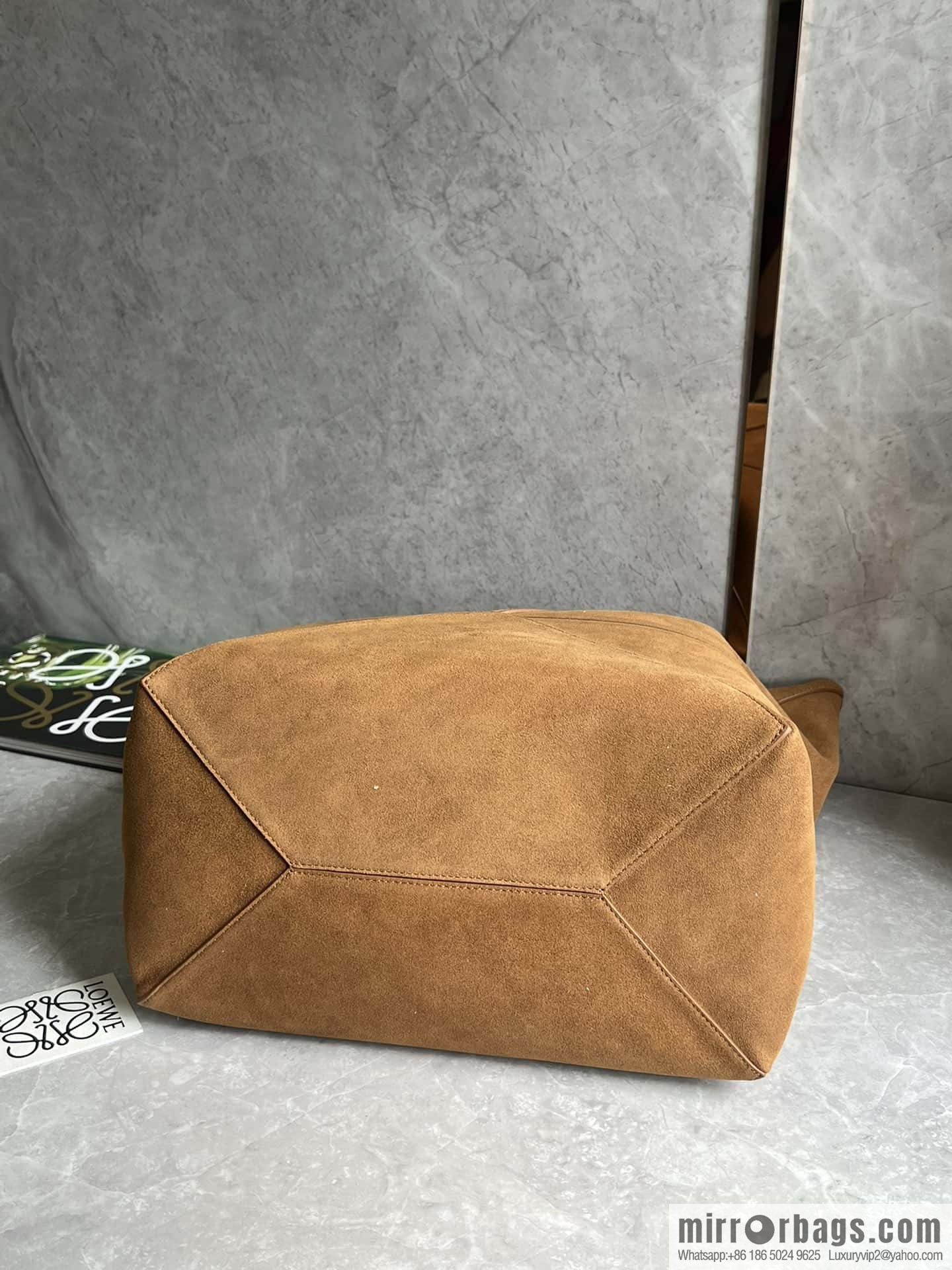 LOEWE new 🆕 large pressed suede leather Puzzle Fold handbag 0692
