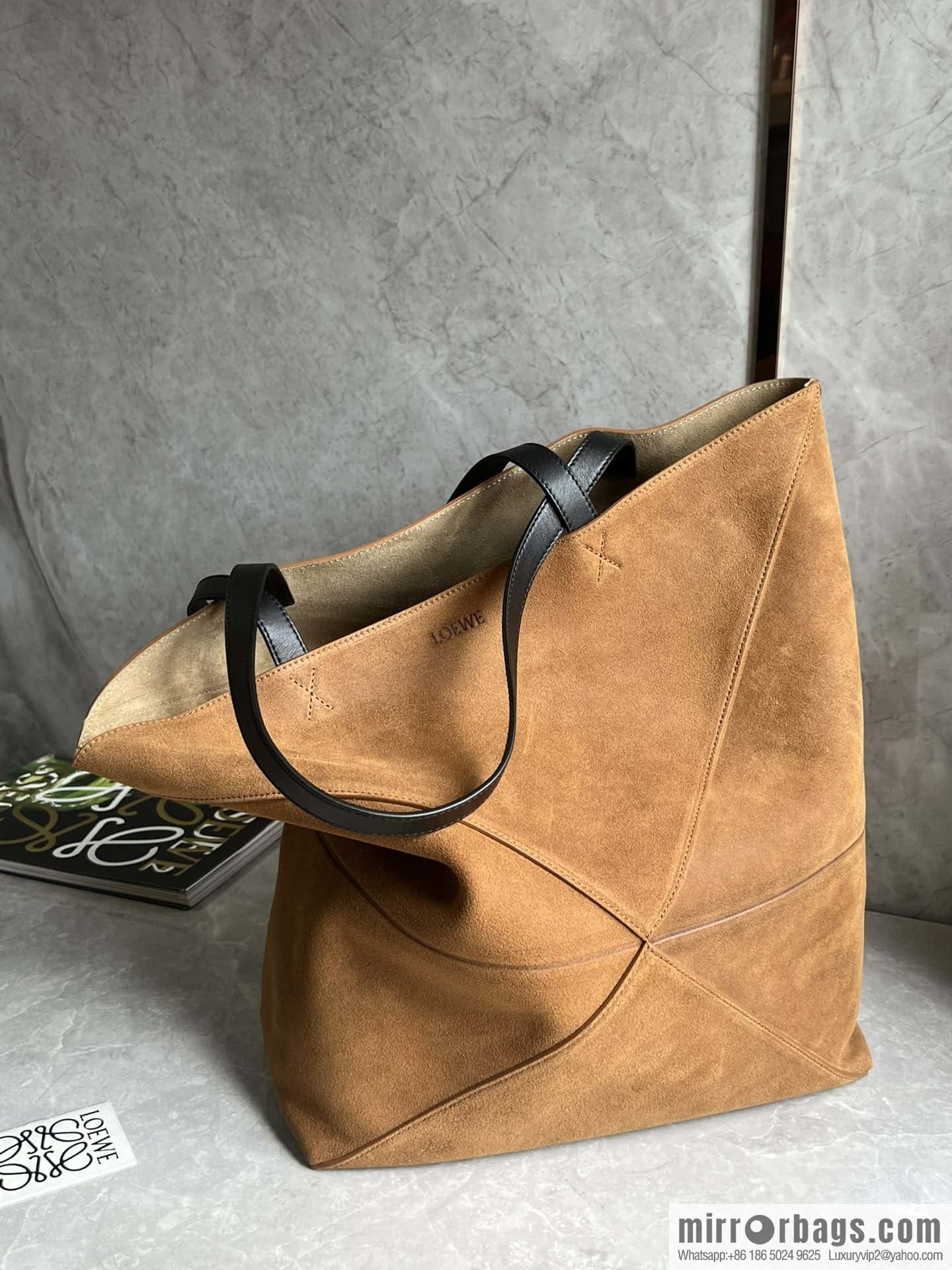 LOEWE new 🆕 large pressed suede leather Puzzle Fold handbag 0692