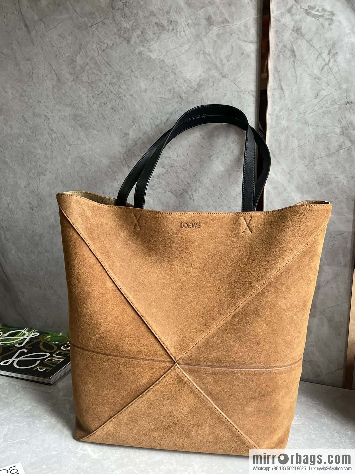 LOEWE new 🆕 large pressed suede leather Puzzle Fold handbag 0692