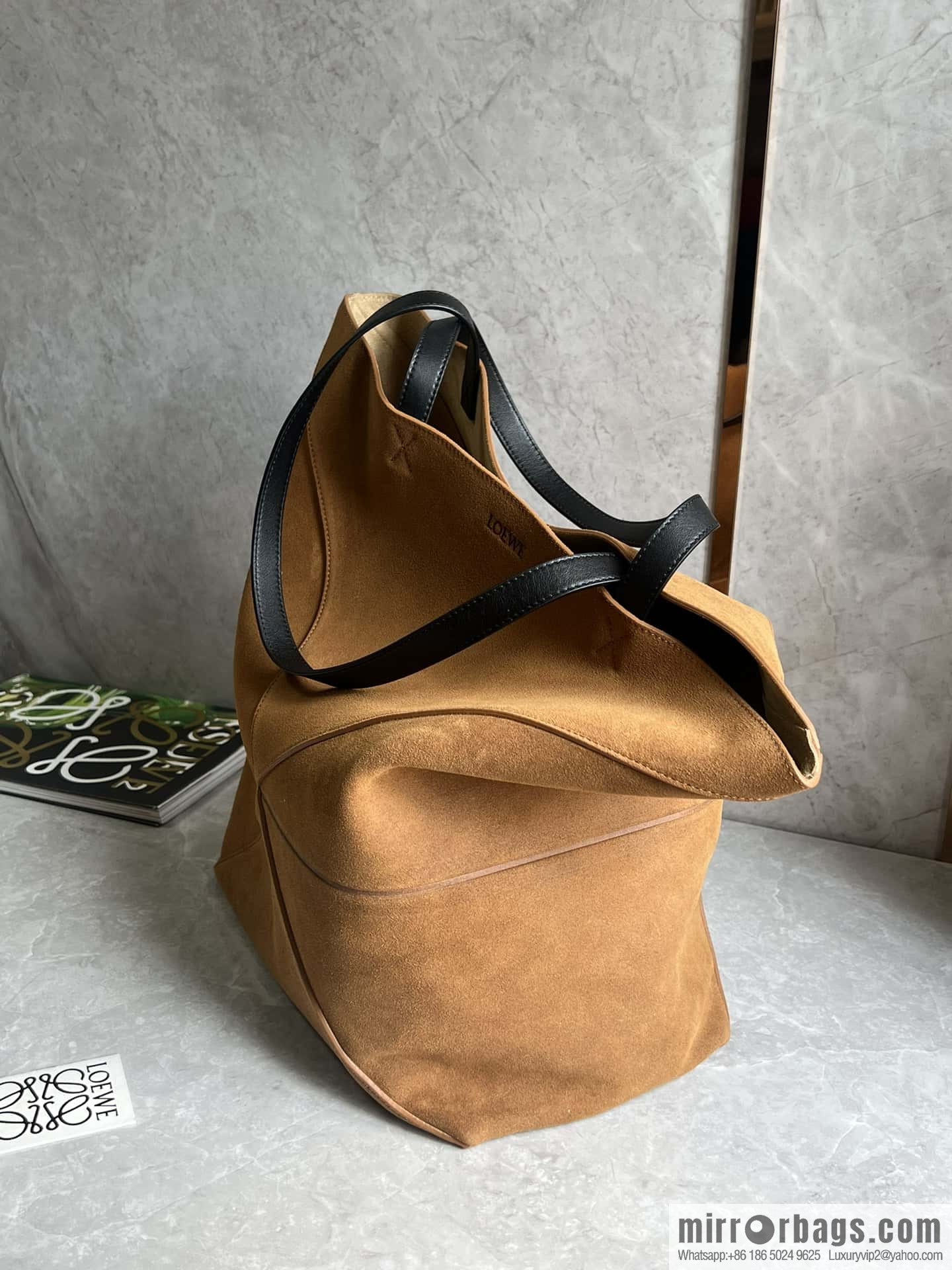 LOEWE new 🆕 large pressed suede leather Puzzle Fold handbag 0692