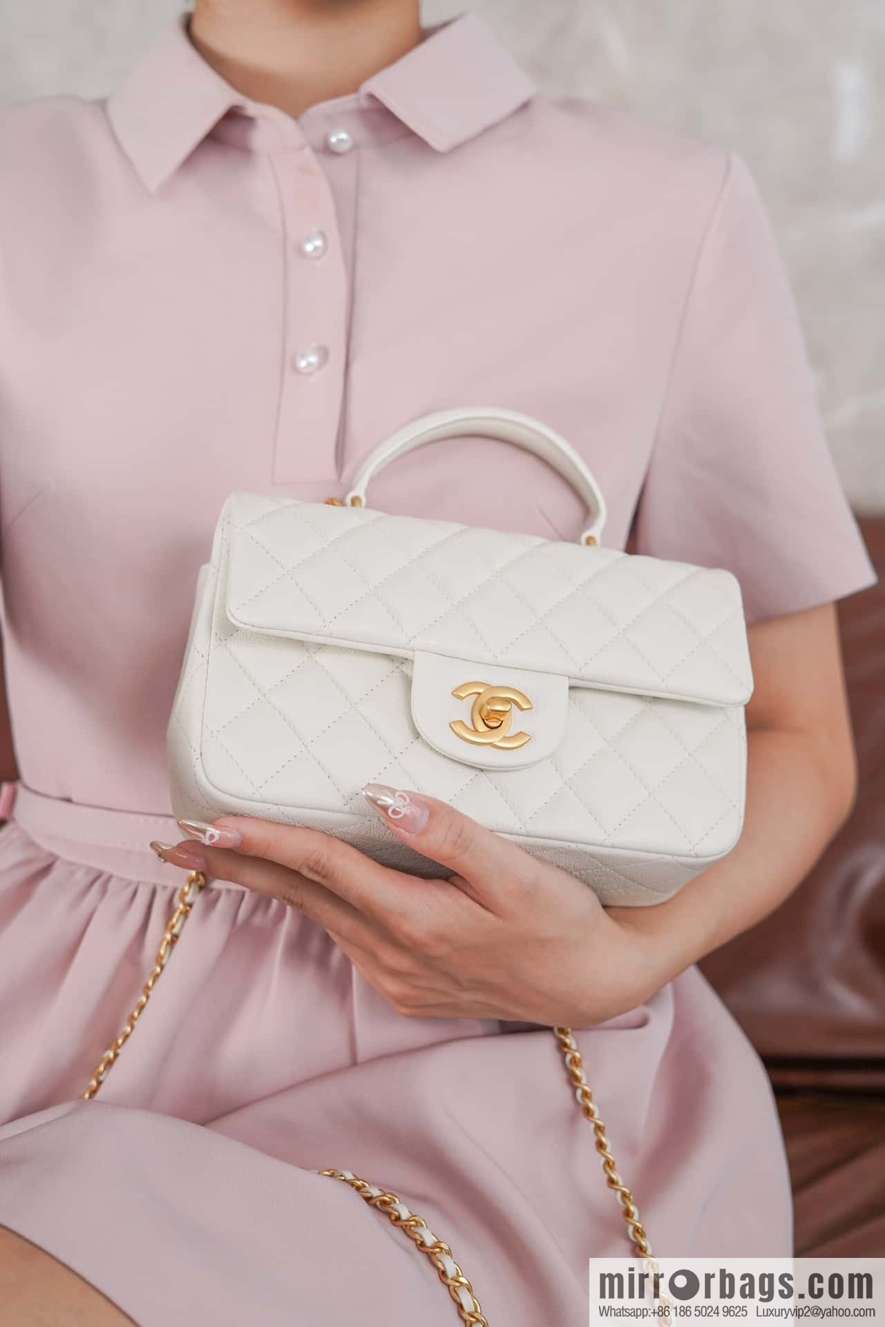 CHANEL 21S Handle CF Mini Platinum ๐ค AS2431