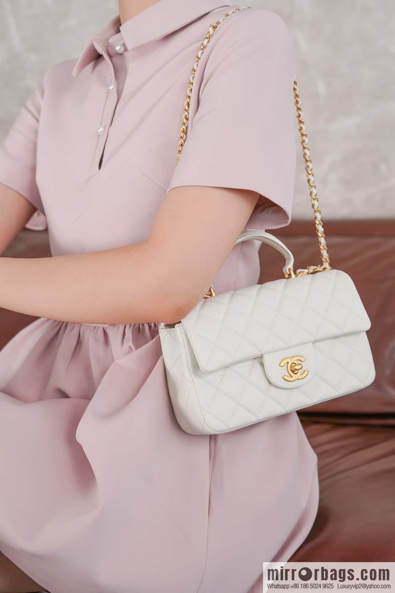 CHANEL 21S Handle CF Mini Platinum ๐ค AS2431