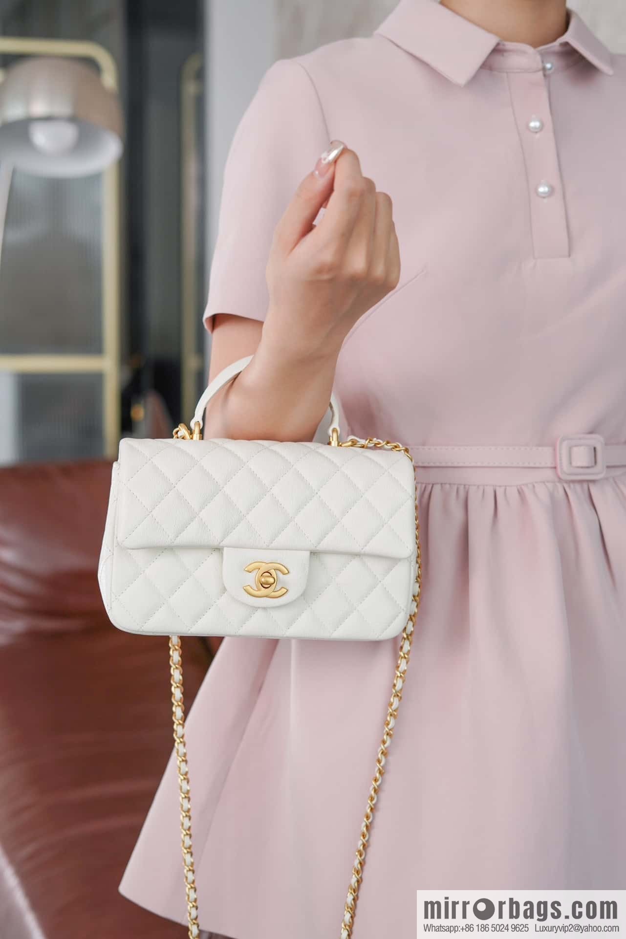 CHANEL 21S Handle CF Mini Platinum ๐ค AS2431