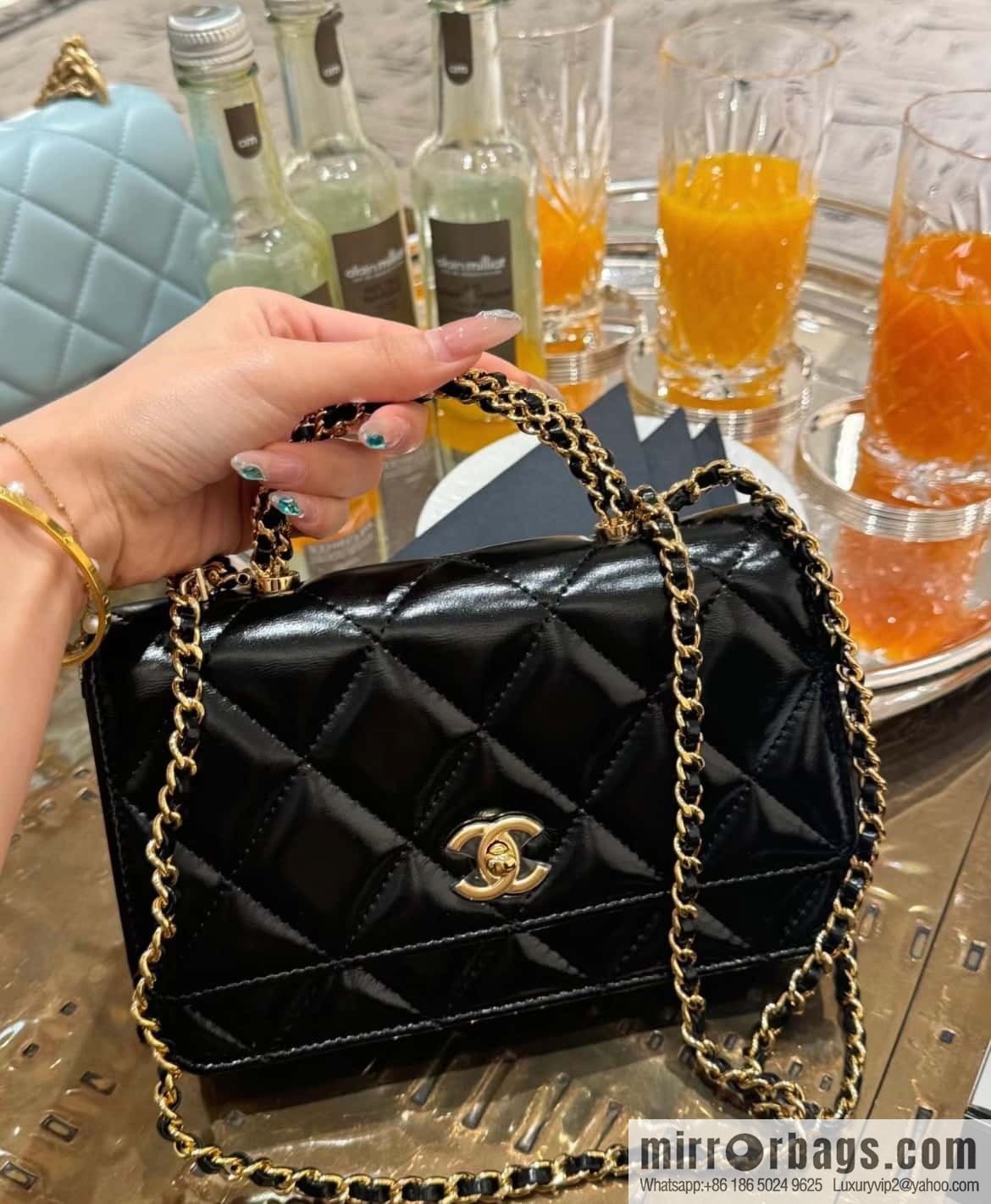 CHANEL Flap New thick chain handle Woc black ➿ AP4166 B17675 94305