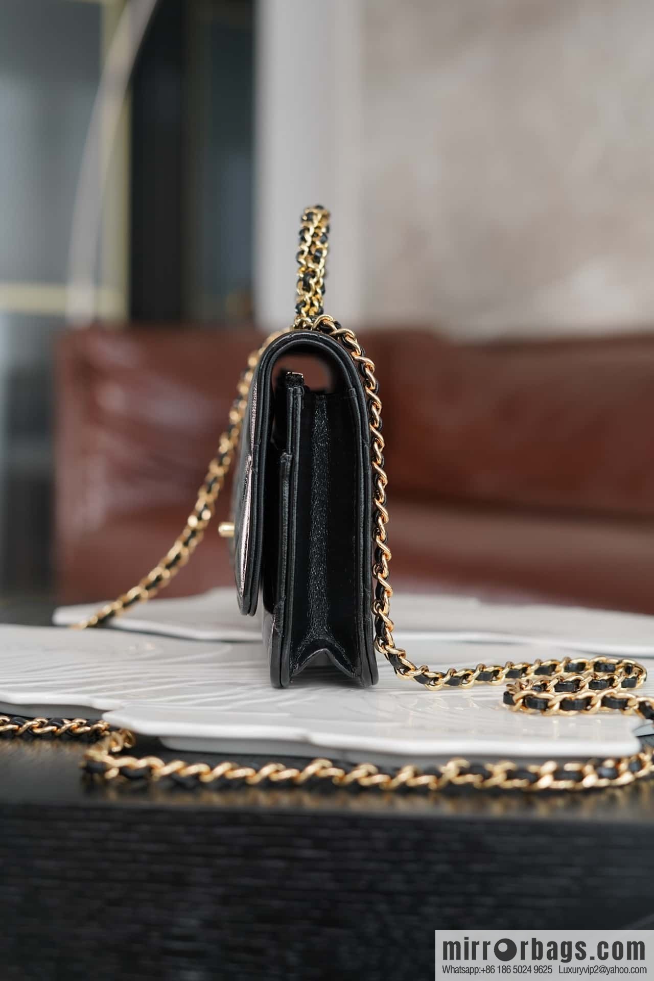 CHANEL Flap New thick chain handle Woc black ➿ AP4166 B17675 94305