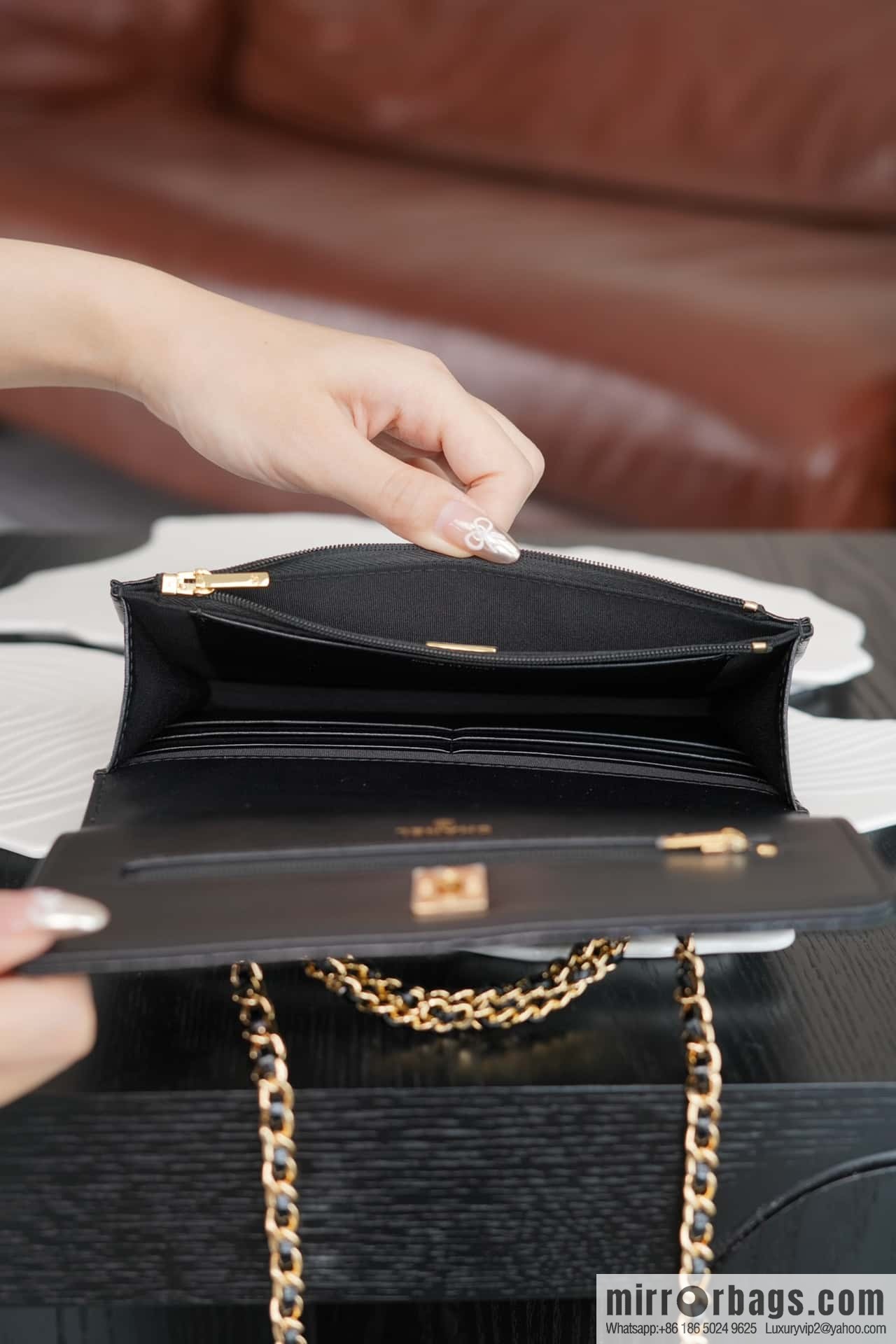 CHANEL Flap New thick chain handle Woc black ➿ AP4166 B17675 94305