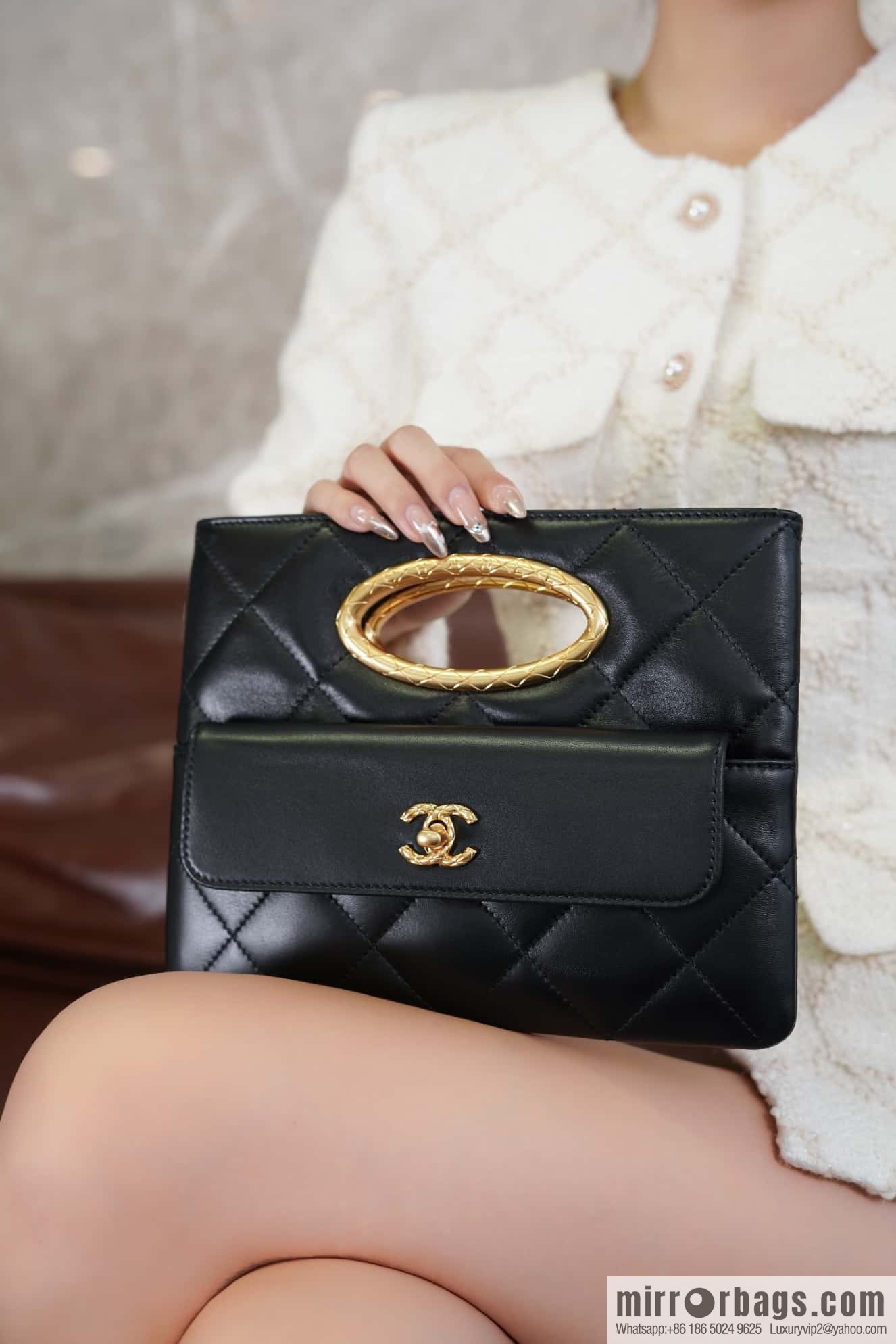 CHANEL 24B Superior Craft Workshop, Dinner Bag, Black AS5038 B17663 94305